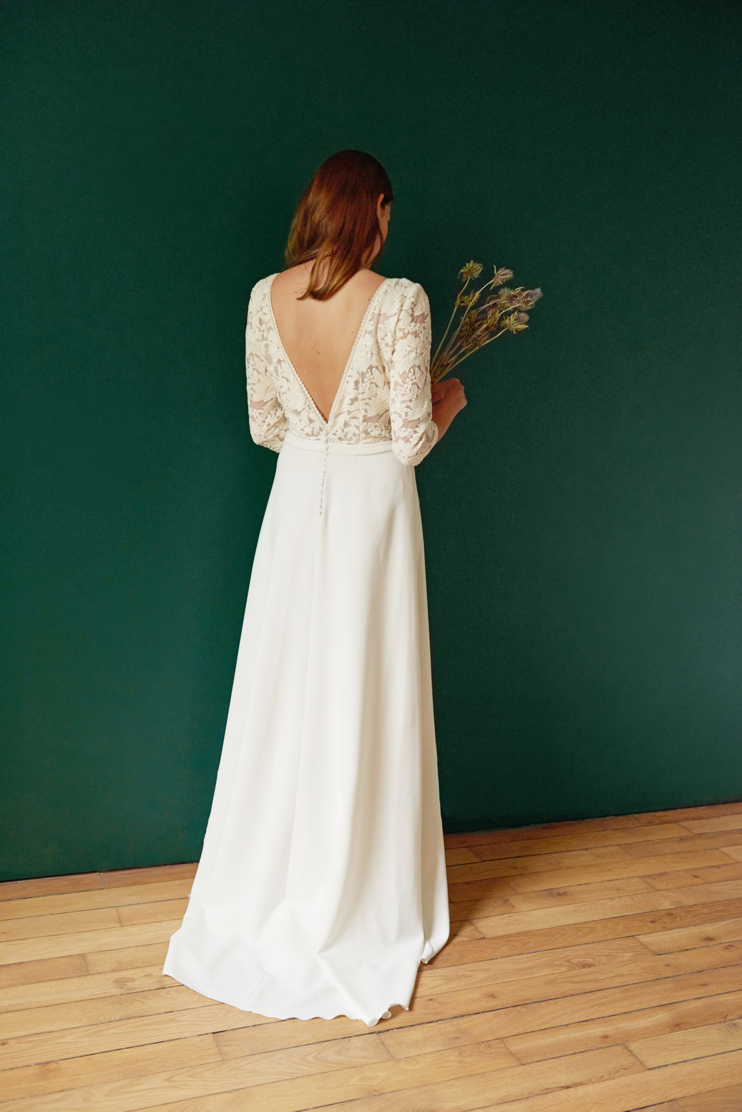 Maison Floret Sur-mesure Clyde robe tulle rebrodé