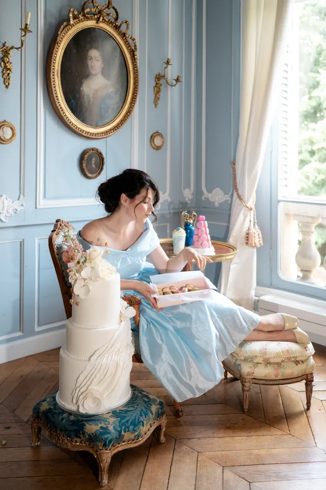 Solène Gisèle La mariée Célestine robe bleu ciel taille 38