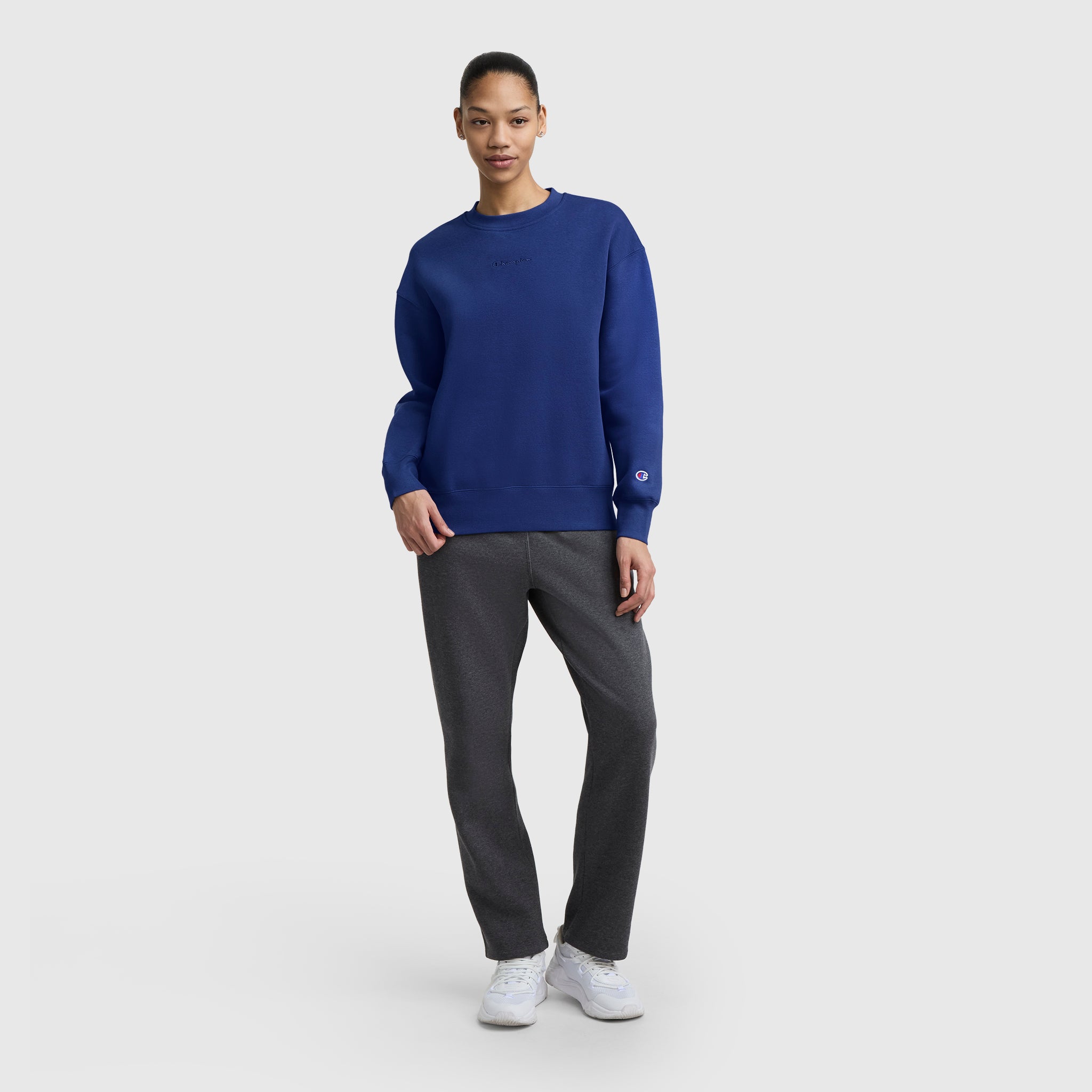 Champion Powerblend Crewneck Sweatshirt sweat femme Blue Depths