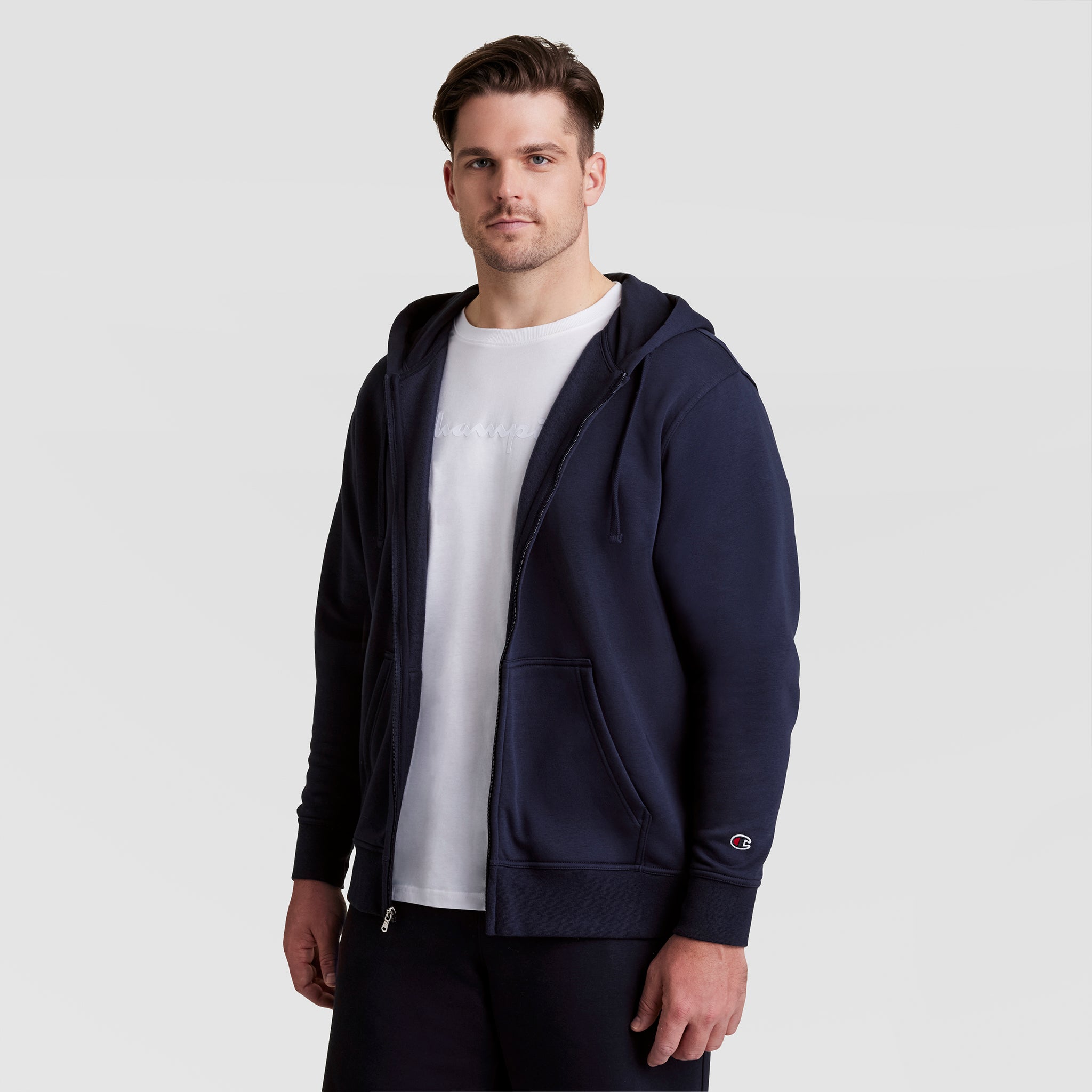 Champion Powerblend Full-Zip sweat capuche homme bleu navy
