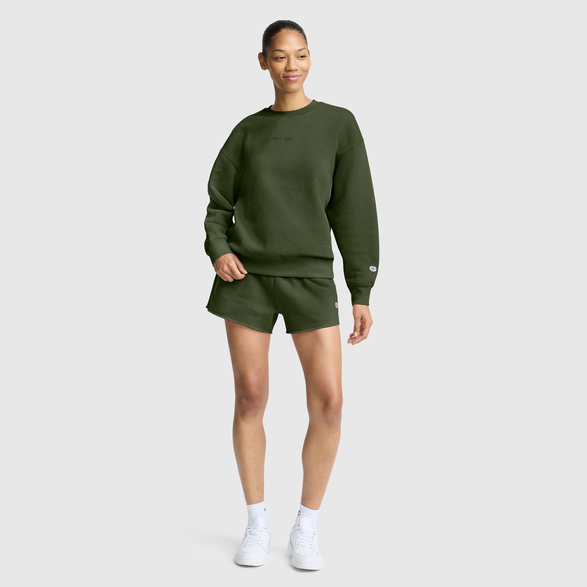 Champion Powerblend Crewneck Sweatshirt sweat femme Chive