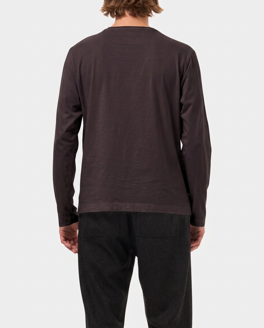 LAFAURIE ACHILLE t-shirt dark prune coton manches longues