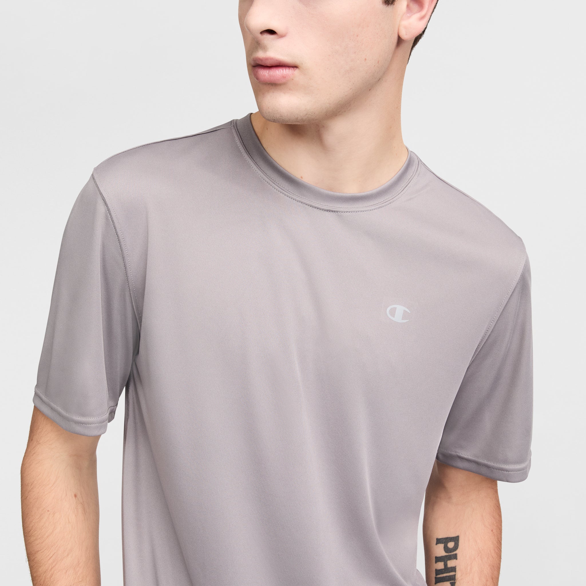 Champion Sport T-Shirt Reflective C Logo Stone Gray homme