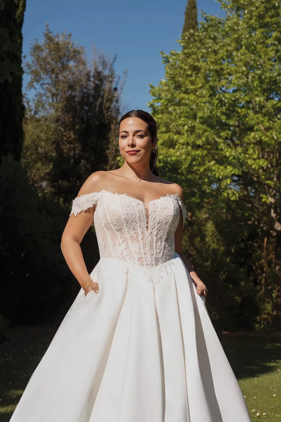 Le Jour de Notre Oui Idylle robe de mariée longue ivoire