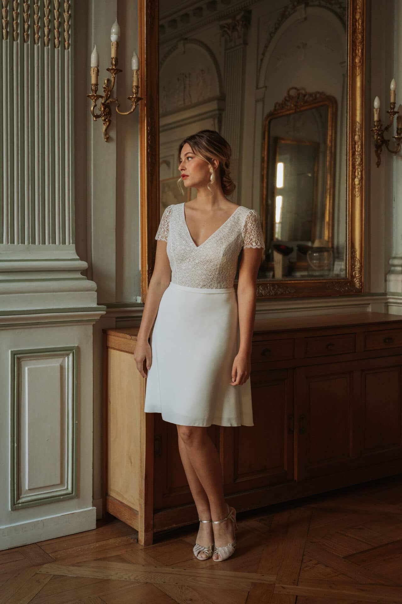 Lambert Création Liz robe courte dentelle de Calais