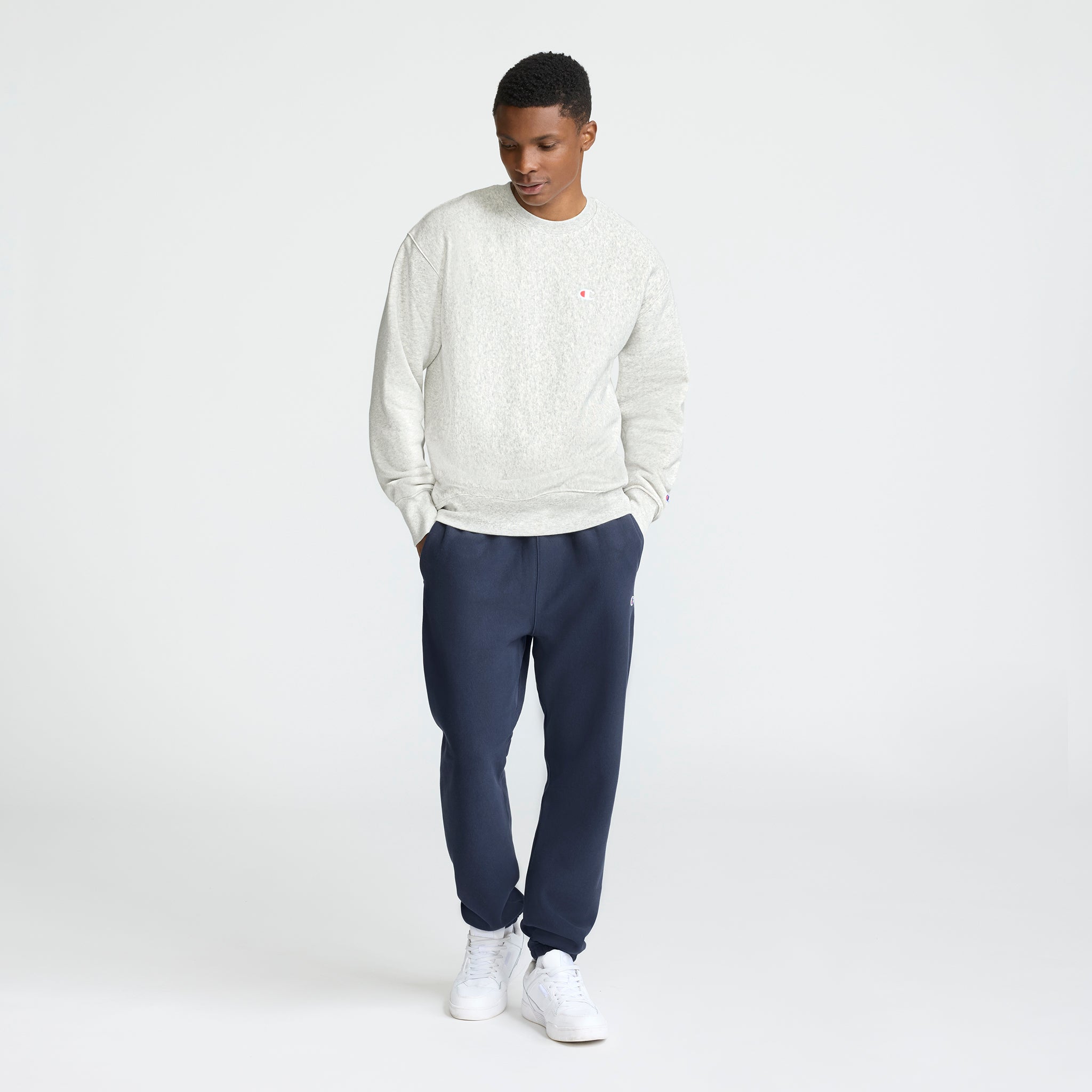 Champion Reverse Weave sweatshirt gris logo C molleton lourd