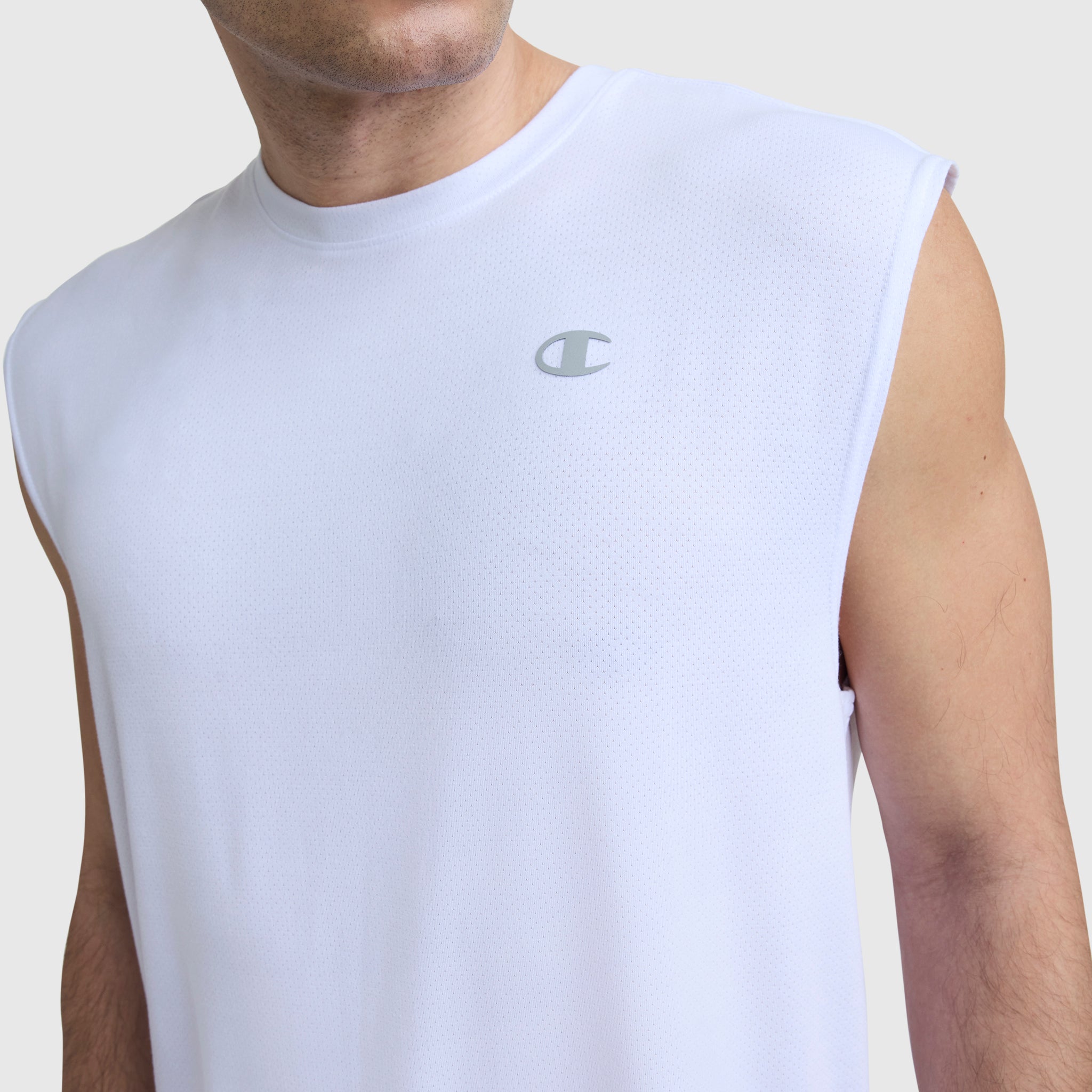 Champion Muscle Tee Script T-Shirt Blanc