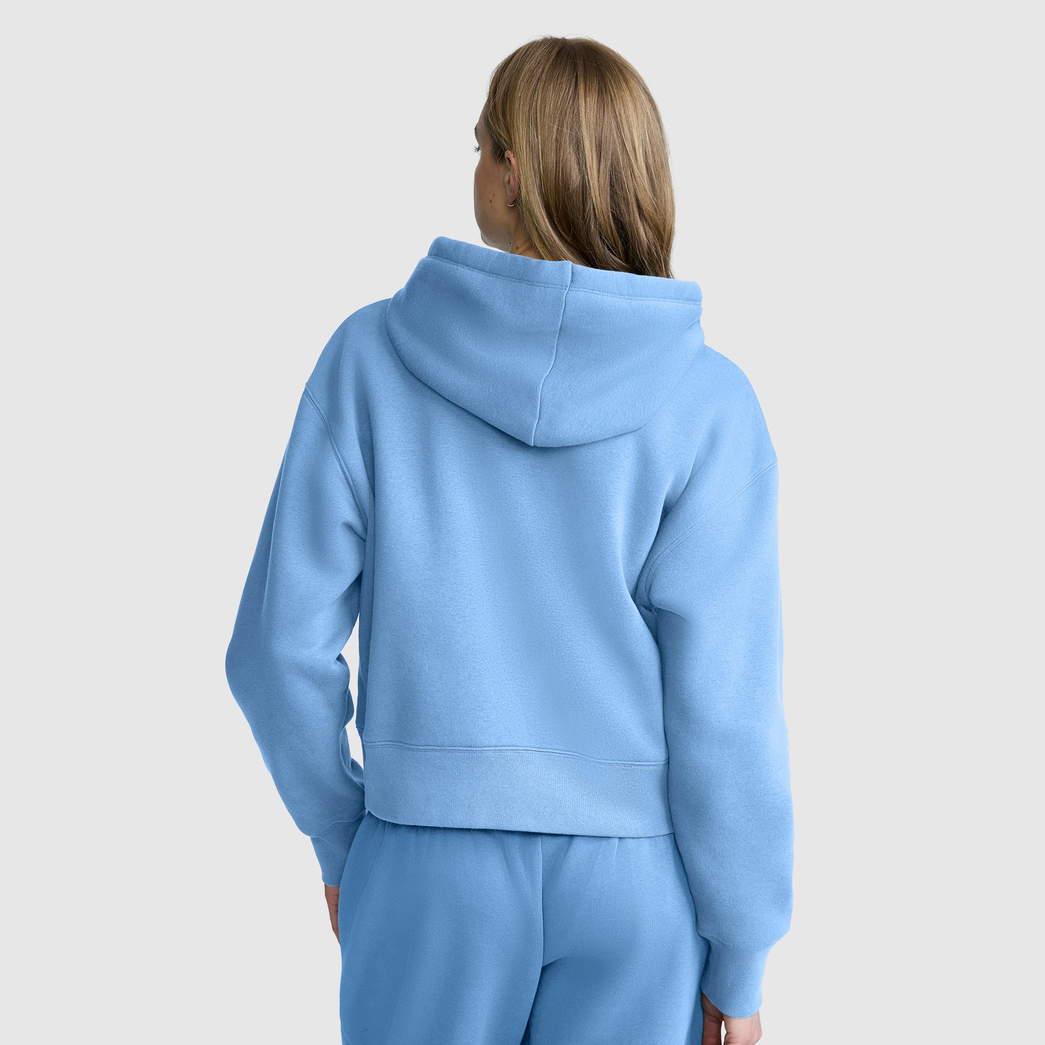 Champion Cropped Zip-Up Hoodie sweat zippé bleu Riviera femme