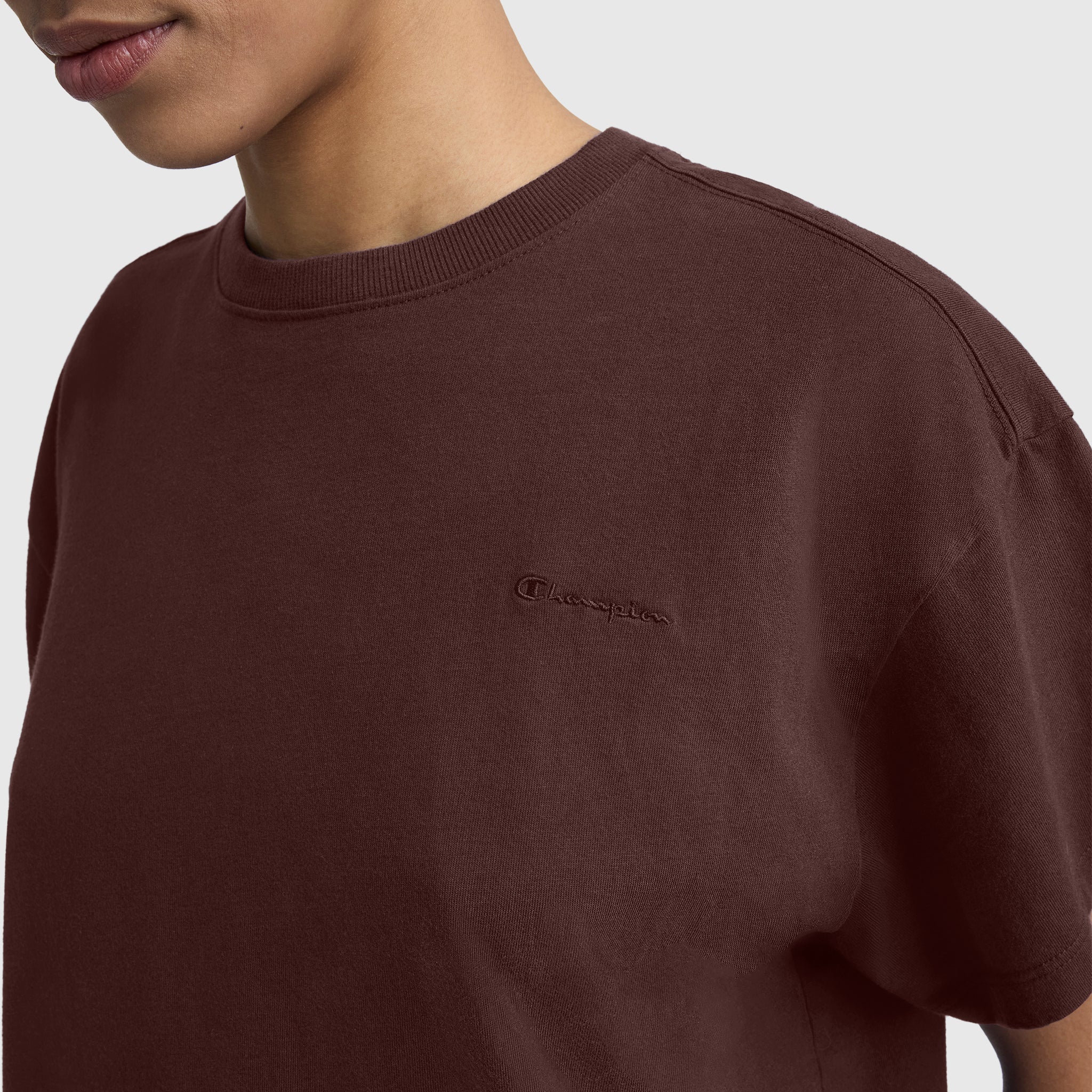 Champion Short Sleeve Loose T-shirt coton marron Bitter Chocolate