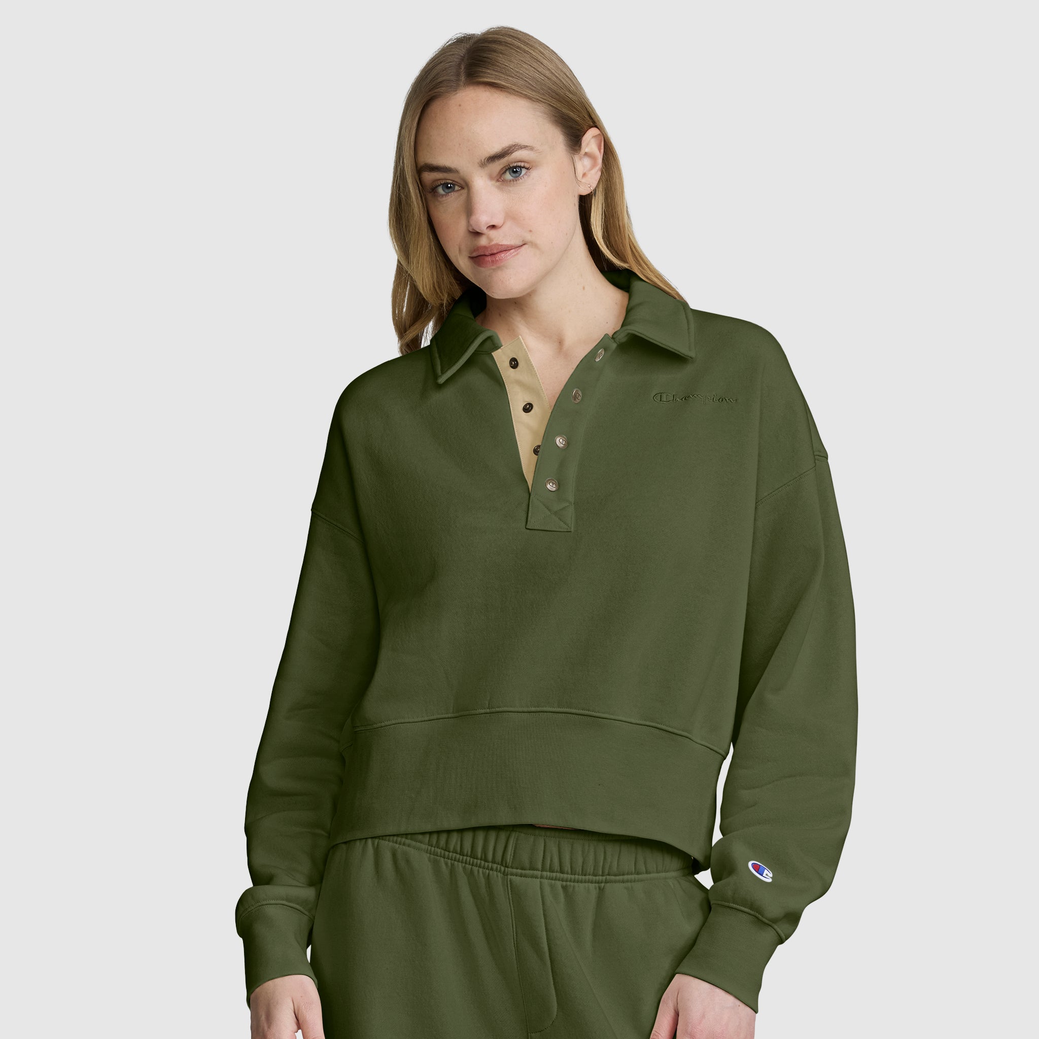 Champion T-Shirts Fleece Training Polo haut vert Chive