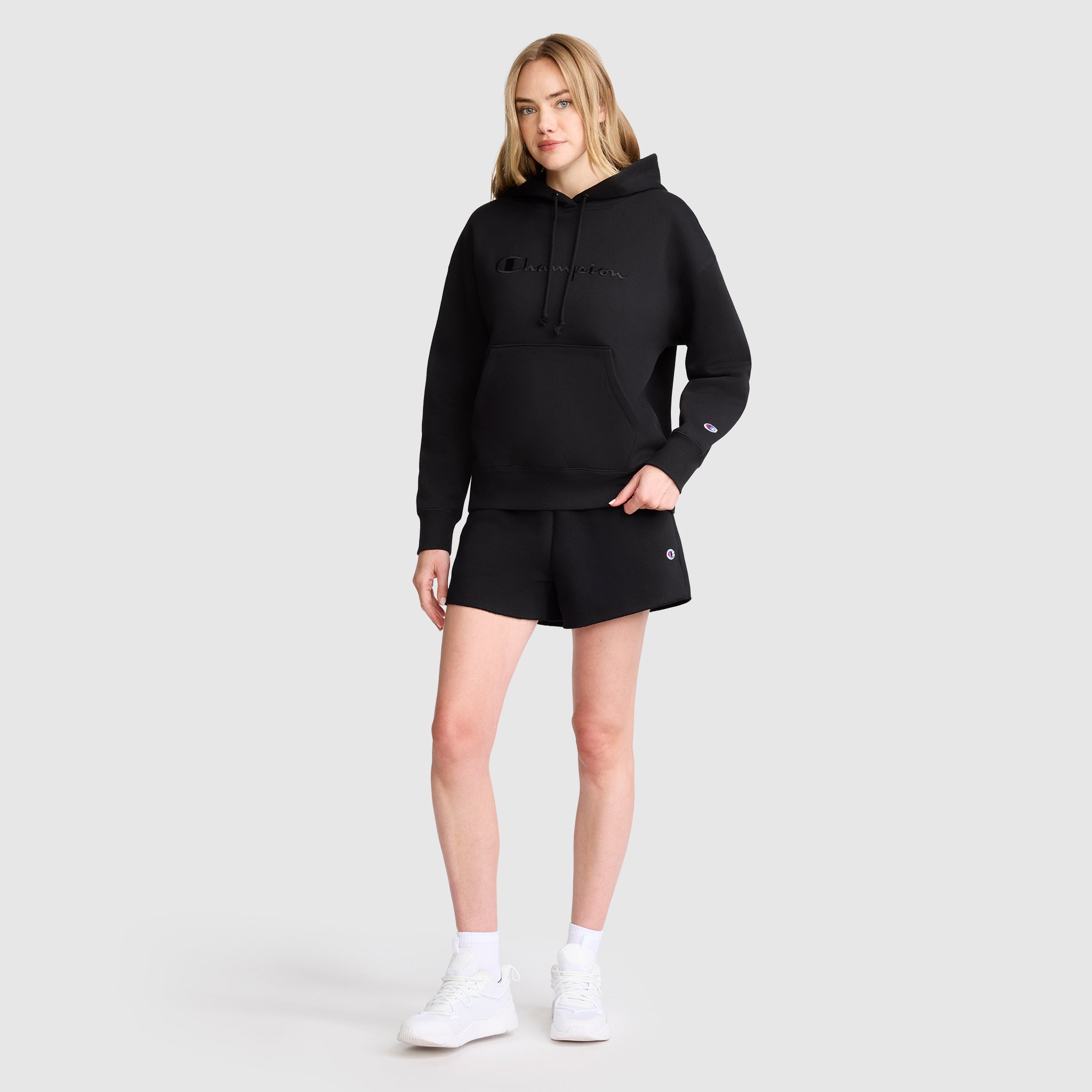 Champion Powerblend short femme noir 3 pouces molleton