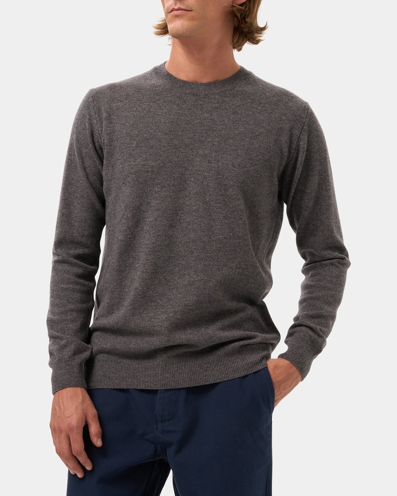 LAFAURIE GUSTAVO pull gris souris laine col rond