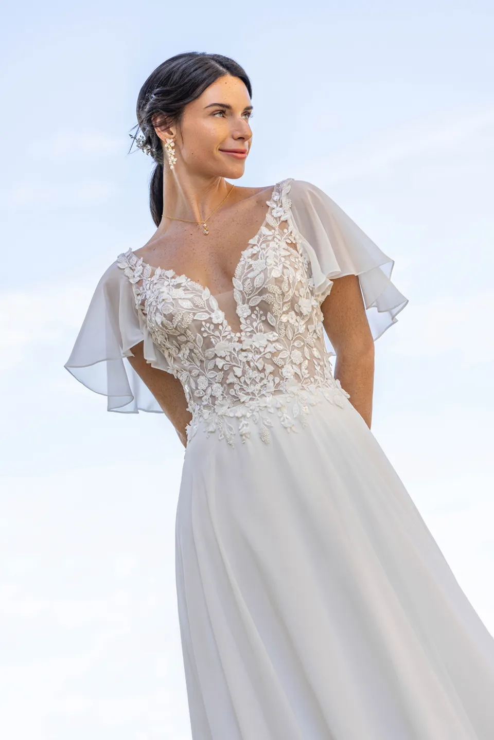 Le Jour de Notre Oui Bonheur robe de mariée blanche