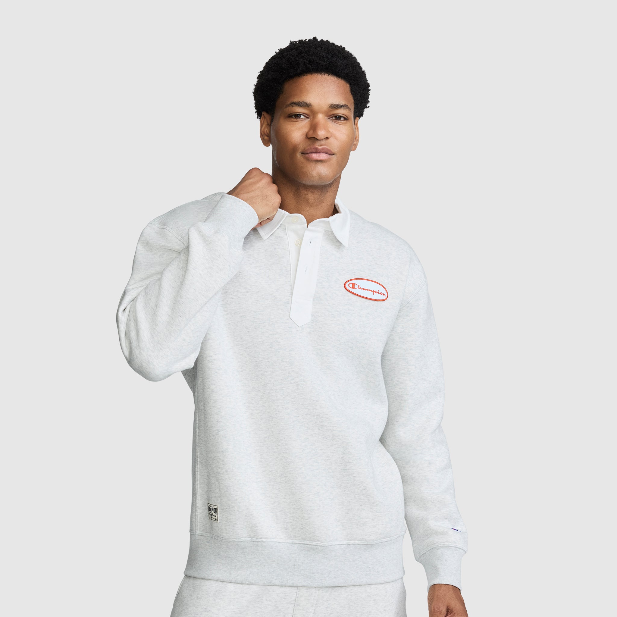 Champion Fleece Rugby sweat Platinum Silver Heather