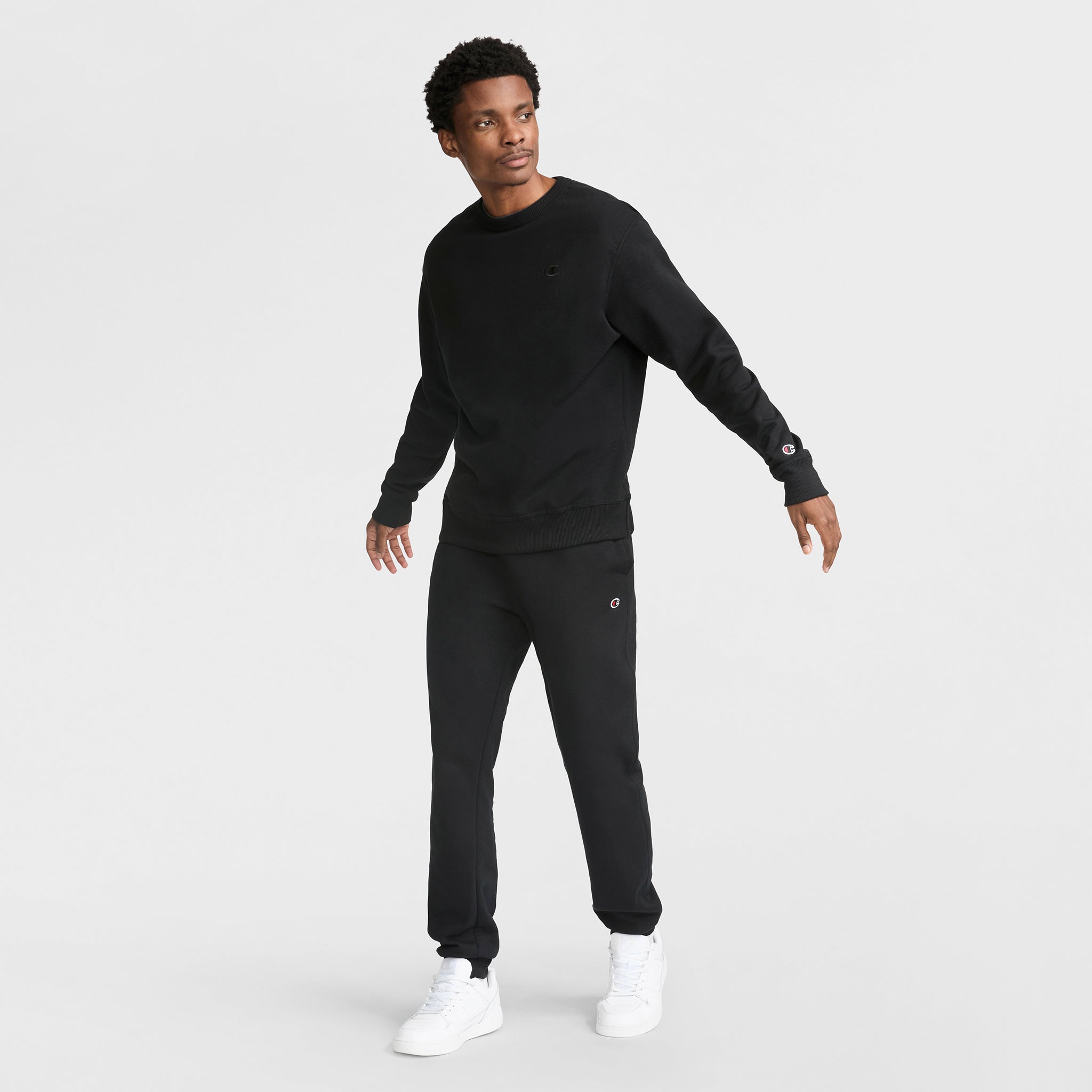 Champion Powerblend Crewneck Sweat Homme Noir Chaud