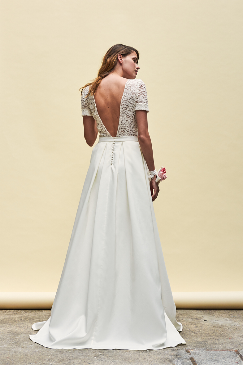 Maison Floret Sur-mesure Newton robe de mariée dentelle Calais