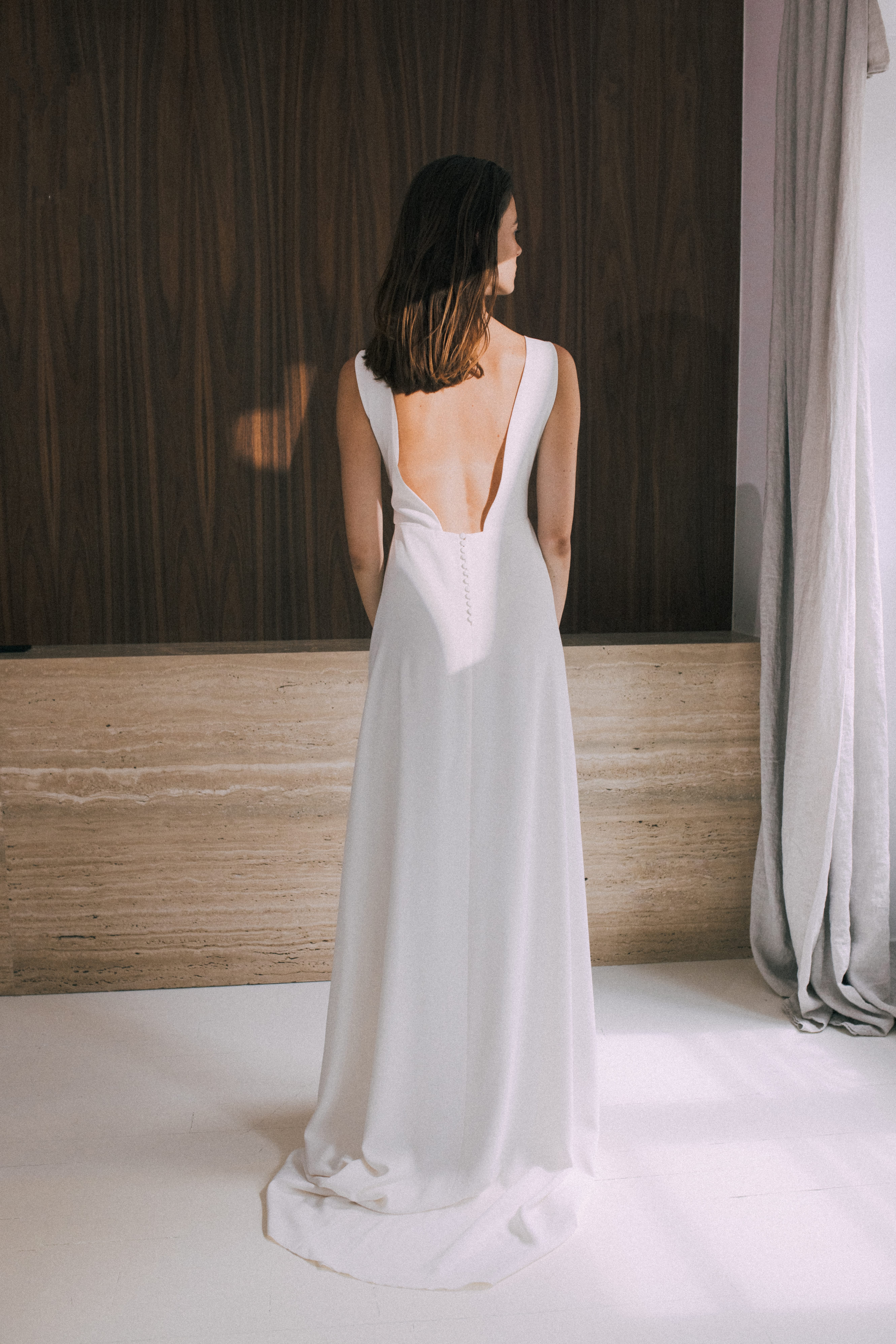 Maison Floret Keaton robe portefeuille crêpe fluide drapée