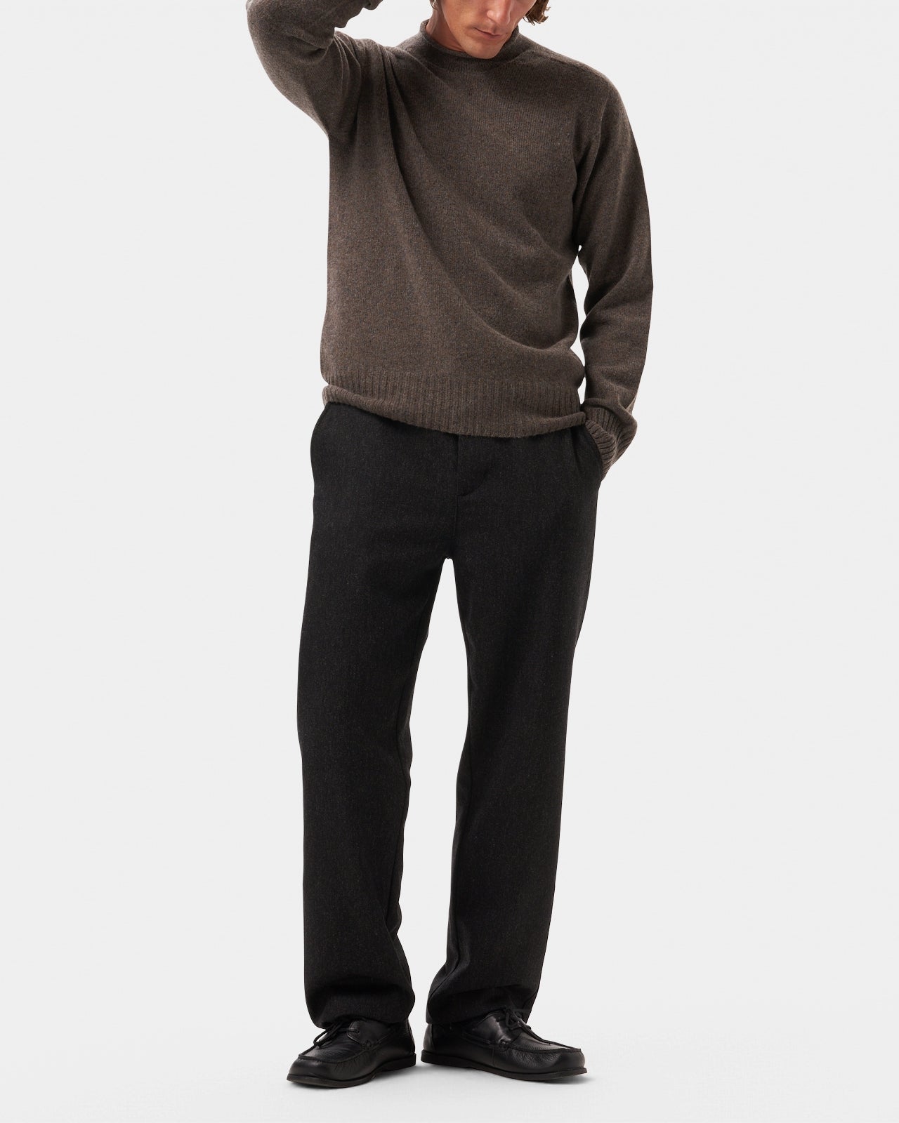 LAFAURIE PIETRO Beige Taupe pull 100% laine col montant