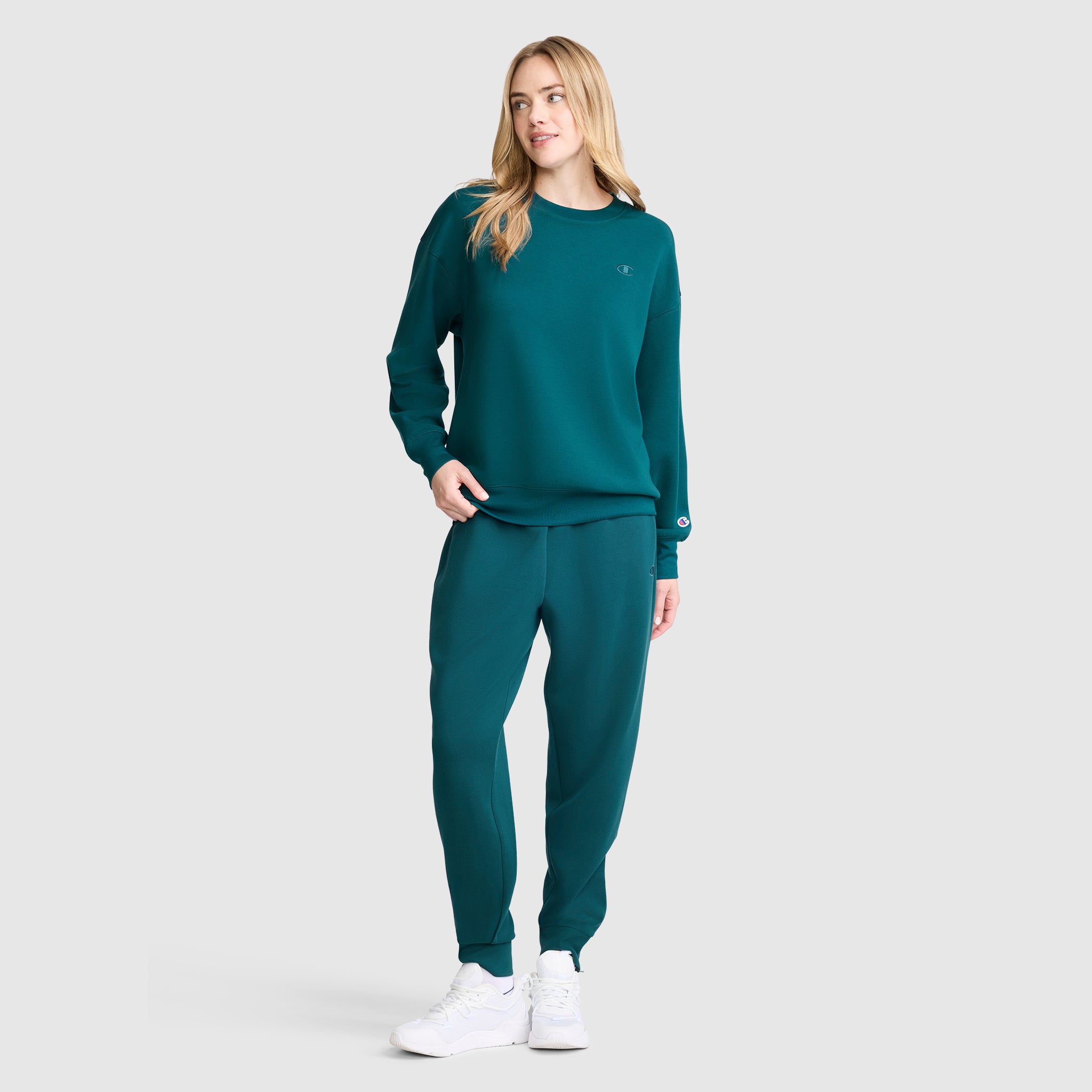 Champion Taper Leg jogger femme vert sarcelle zip