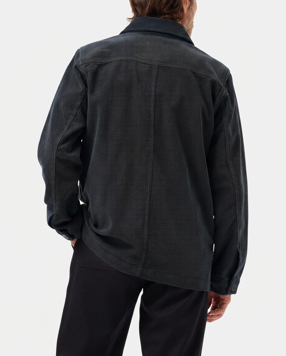 LAFAURIE ESTEVE veste de peintre bleu pétrole velours coton
