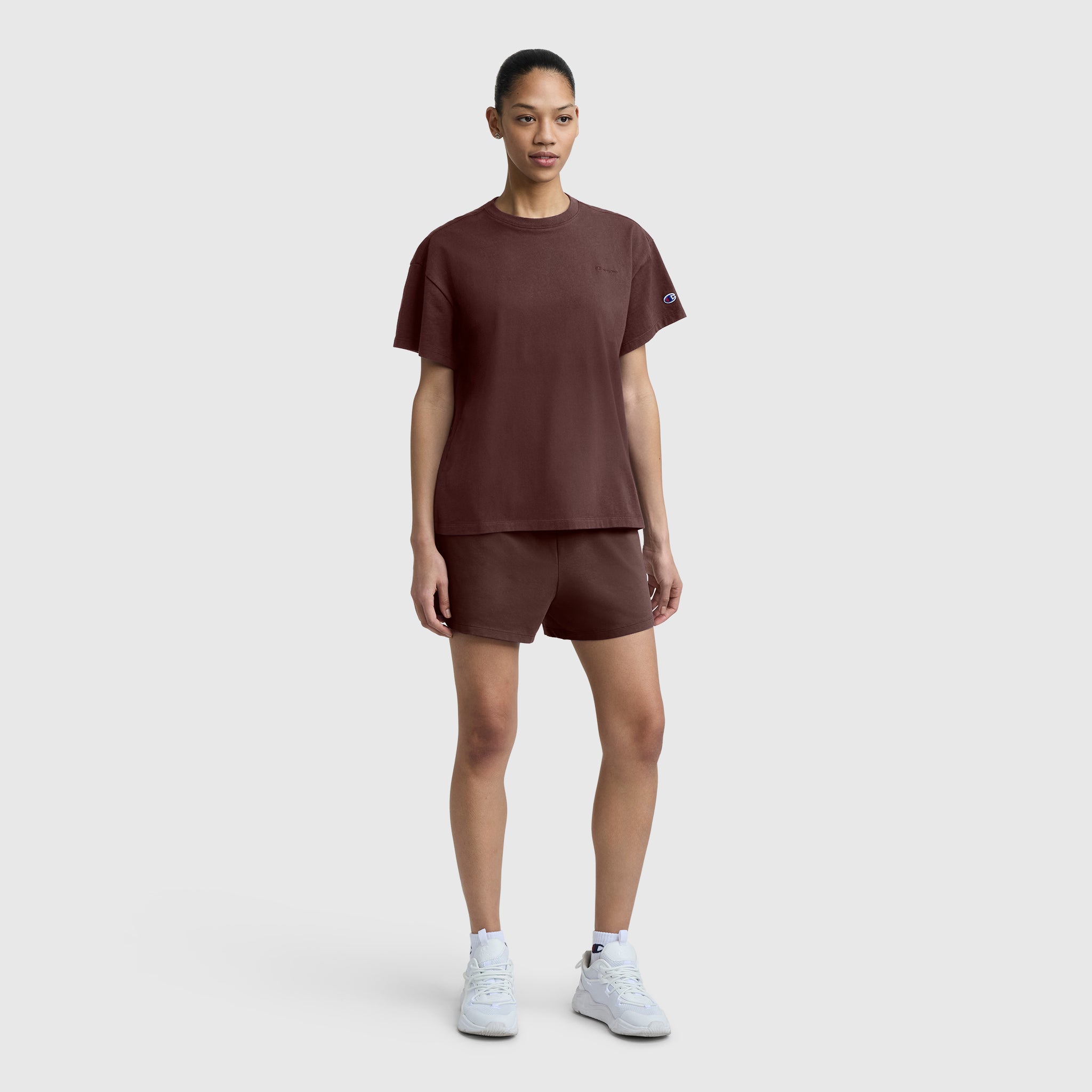 Champion Short Sleeve Loose T-shirt coton marron Bitter Chocolate