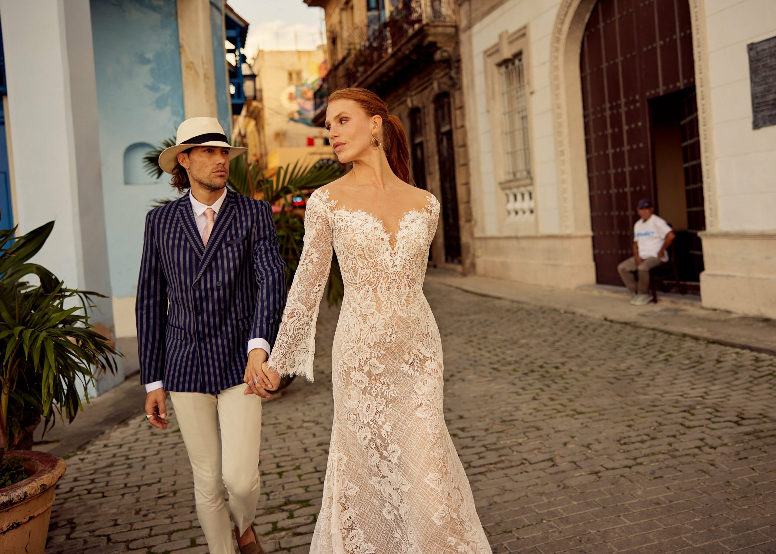 Hervé Paris Libre Lyra robe de mariée dentelle ivoire