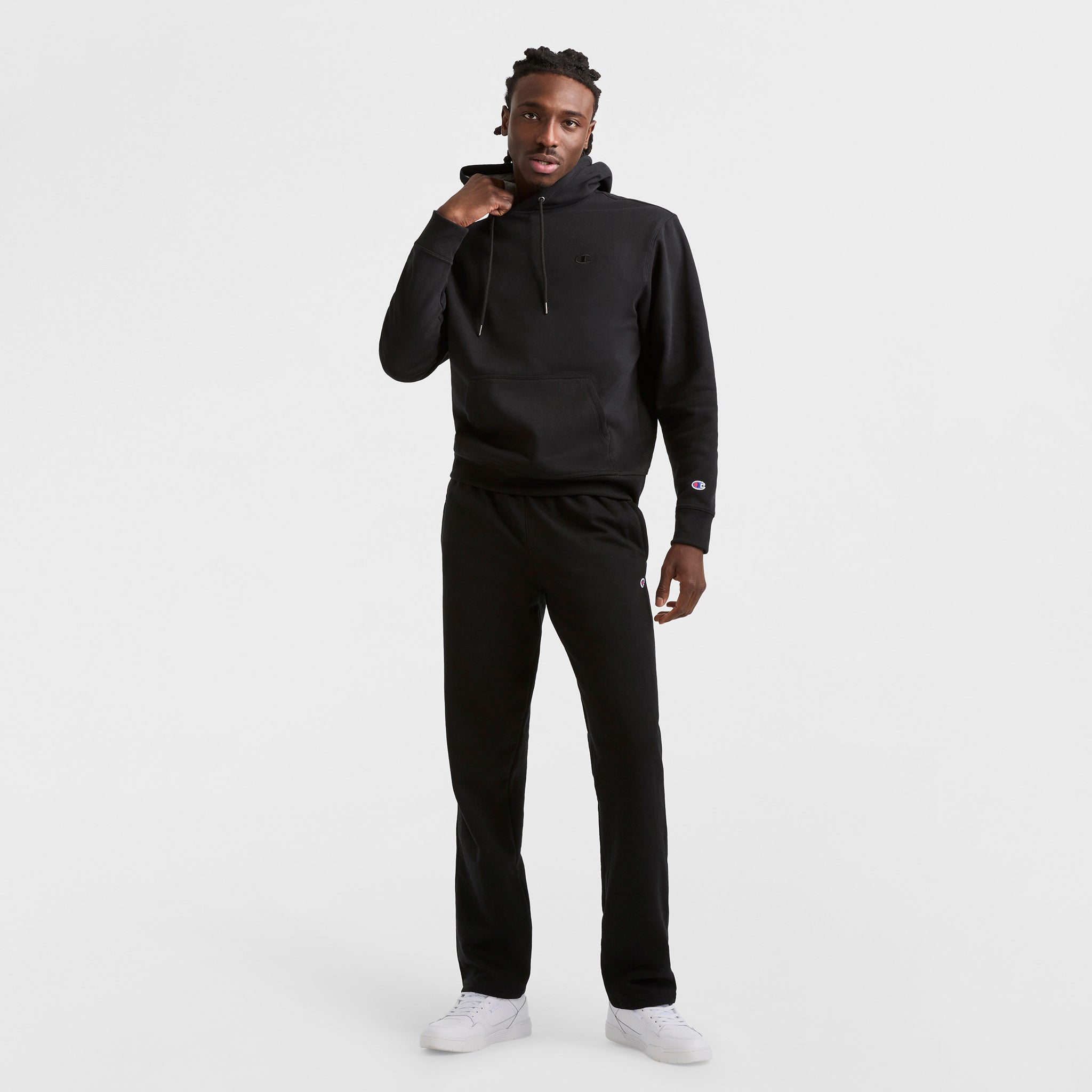 Champion Powerblend Open Hem C Logo sweatpants jogging noir molleton