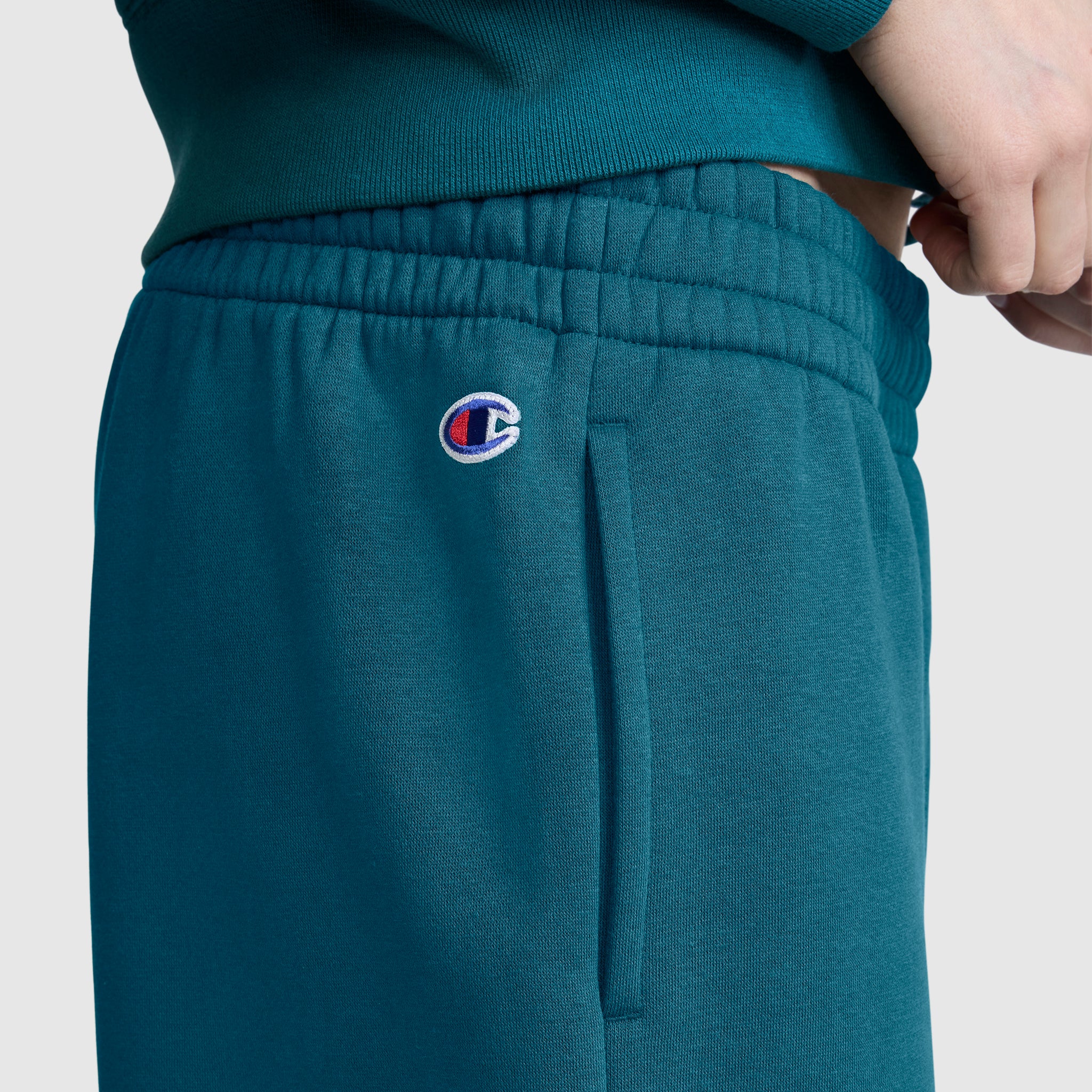 Champion Powerblend Oversized Sweatpants C Logo jogging femme Vert Teal