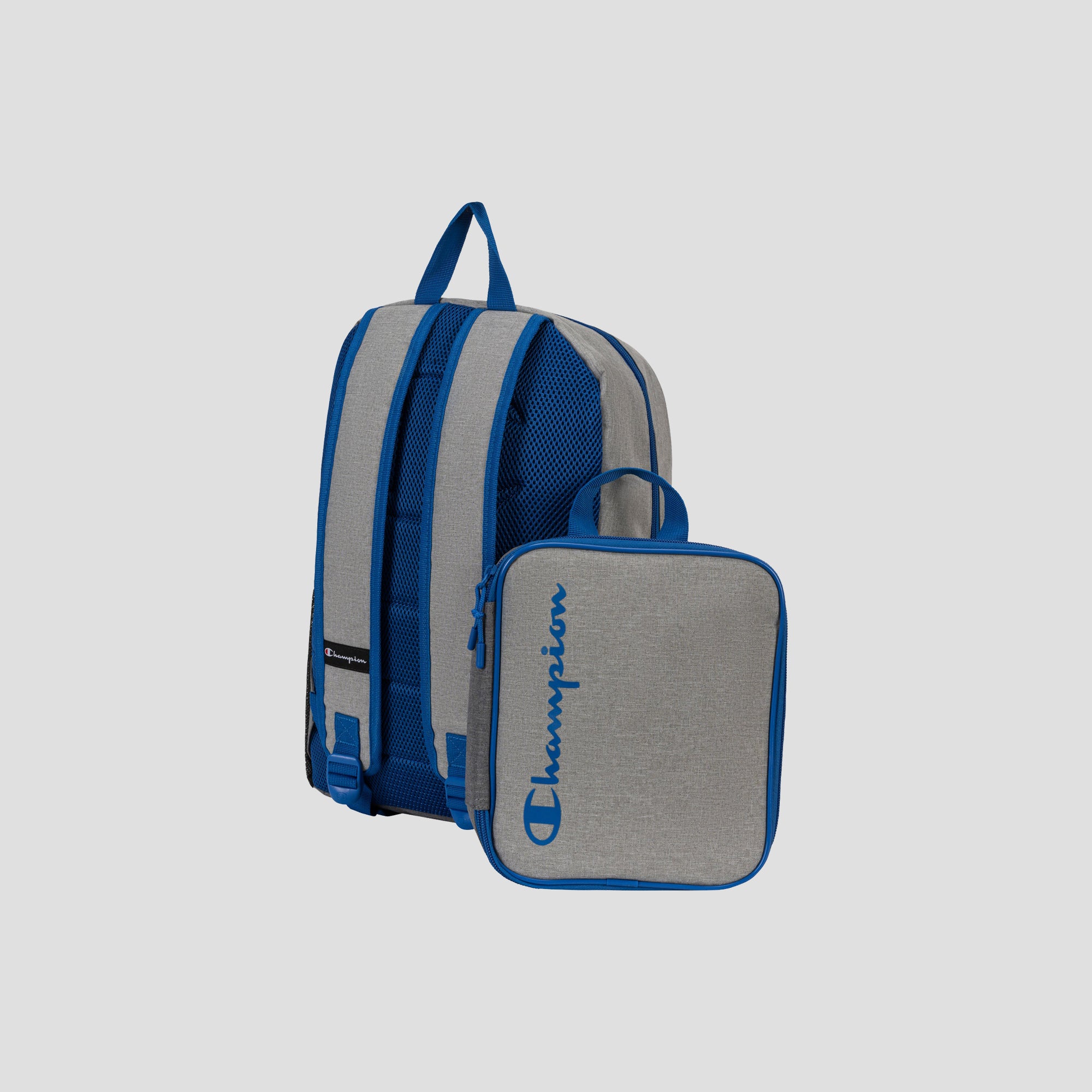 Champion Mode Sac à dos enfant gris bleu avec lunch box