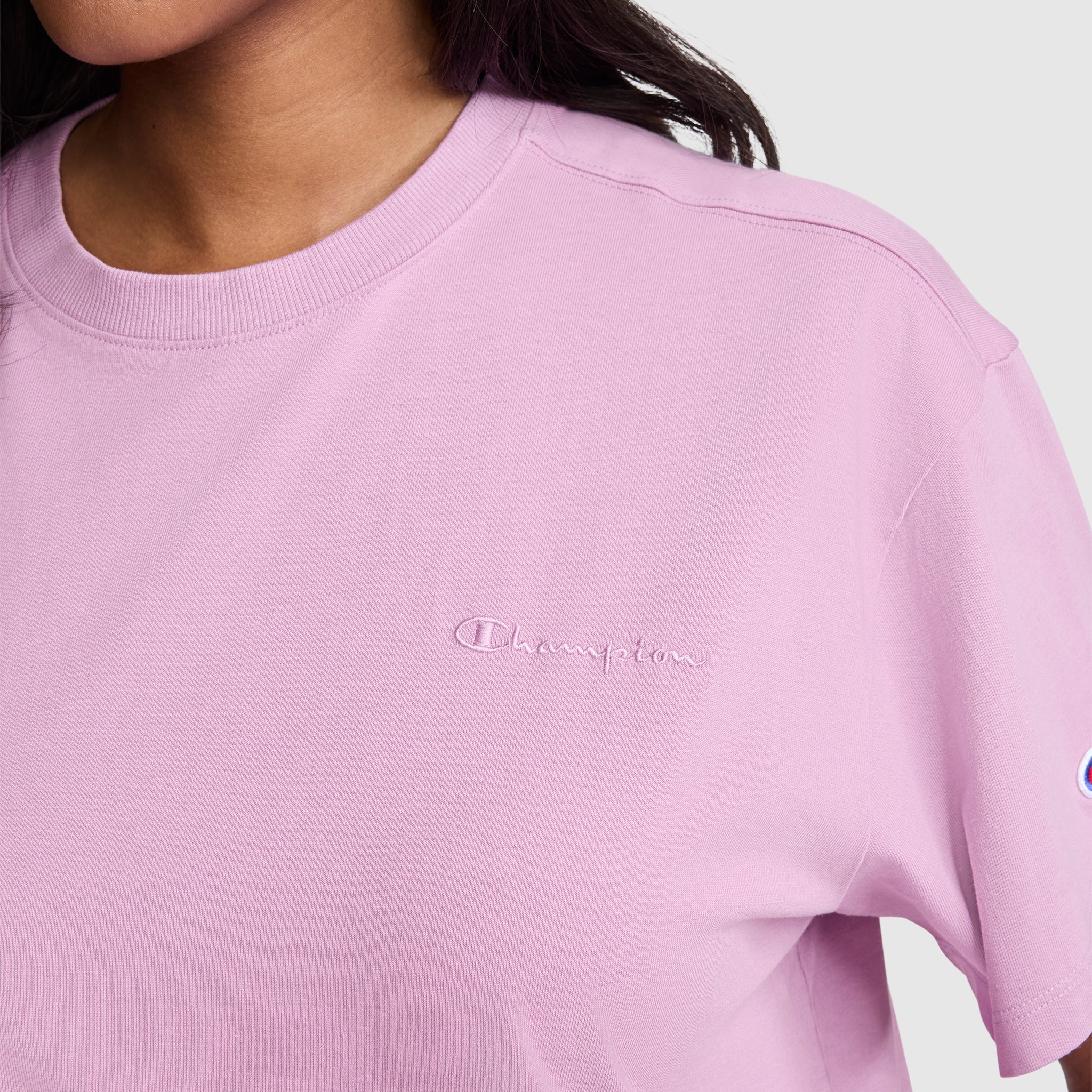 Champion T-Shirt Ample Coton Smoky Grape Femme Manches Courtes