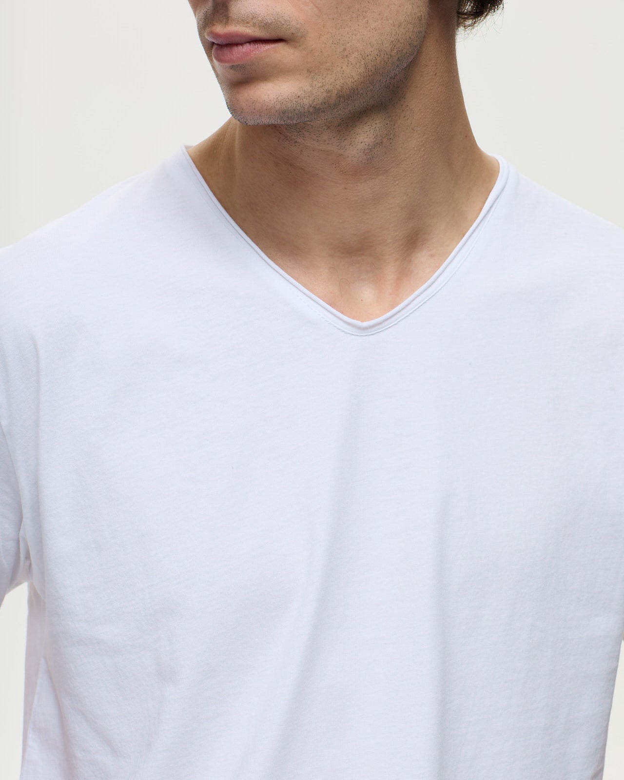 LAFAURIE Barry T-Shirt Blanc Col V Voile Coton