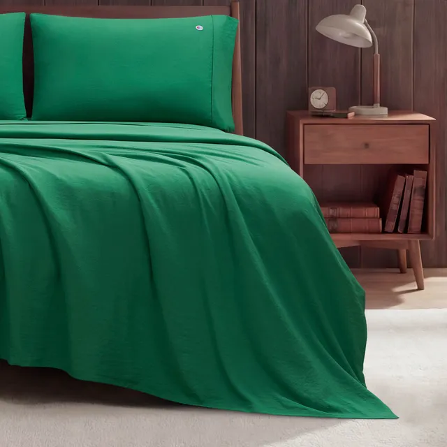 Champion Peak Comfort parure de draps verte Queen microfibre