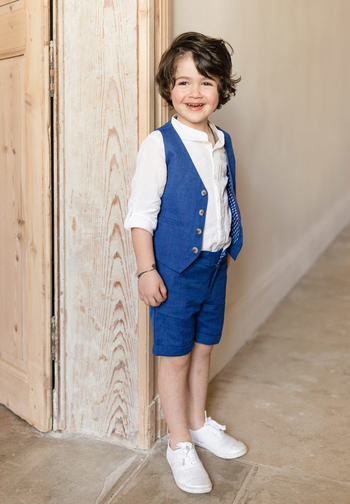 Le Jour de Notre Oui Arsène Bleu costume garçon short bleu