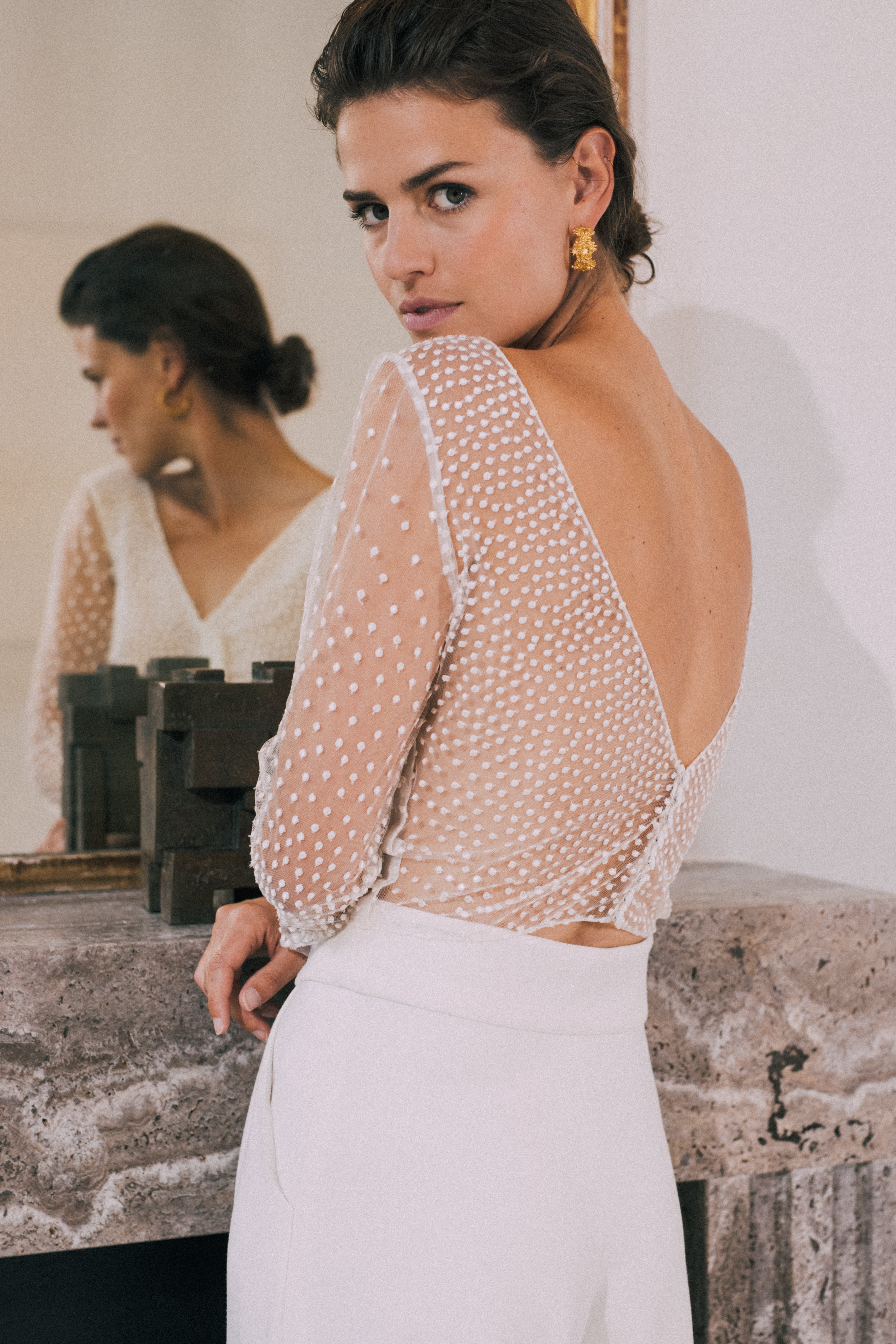 Maison Floret Prêt-à-marier Douglas top tulle plumetis
