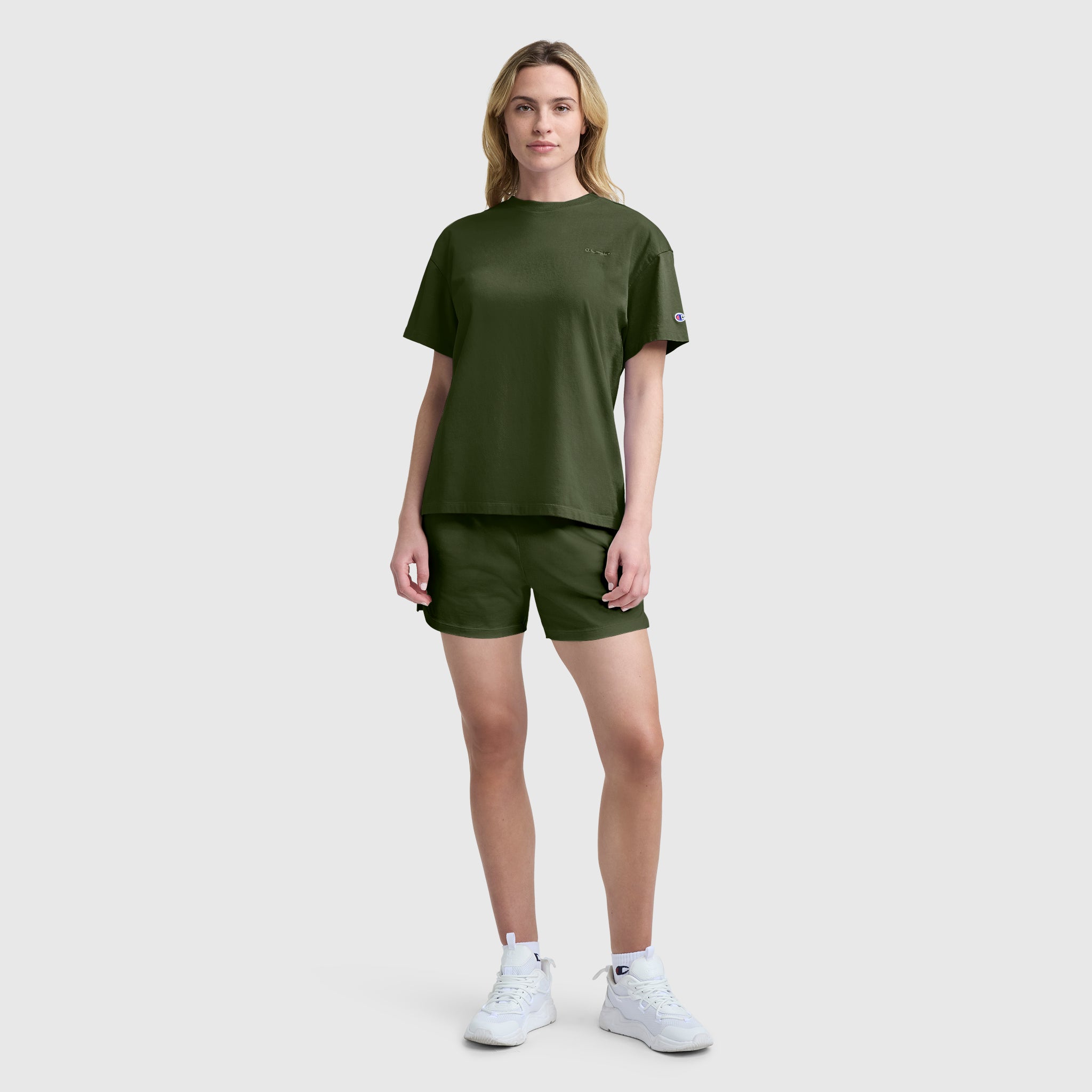 Champion Loose Fit T-shirt femme vert Chive coton ample