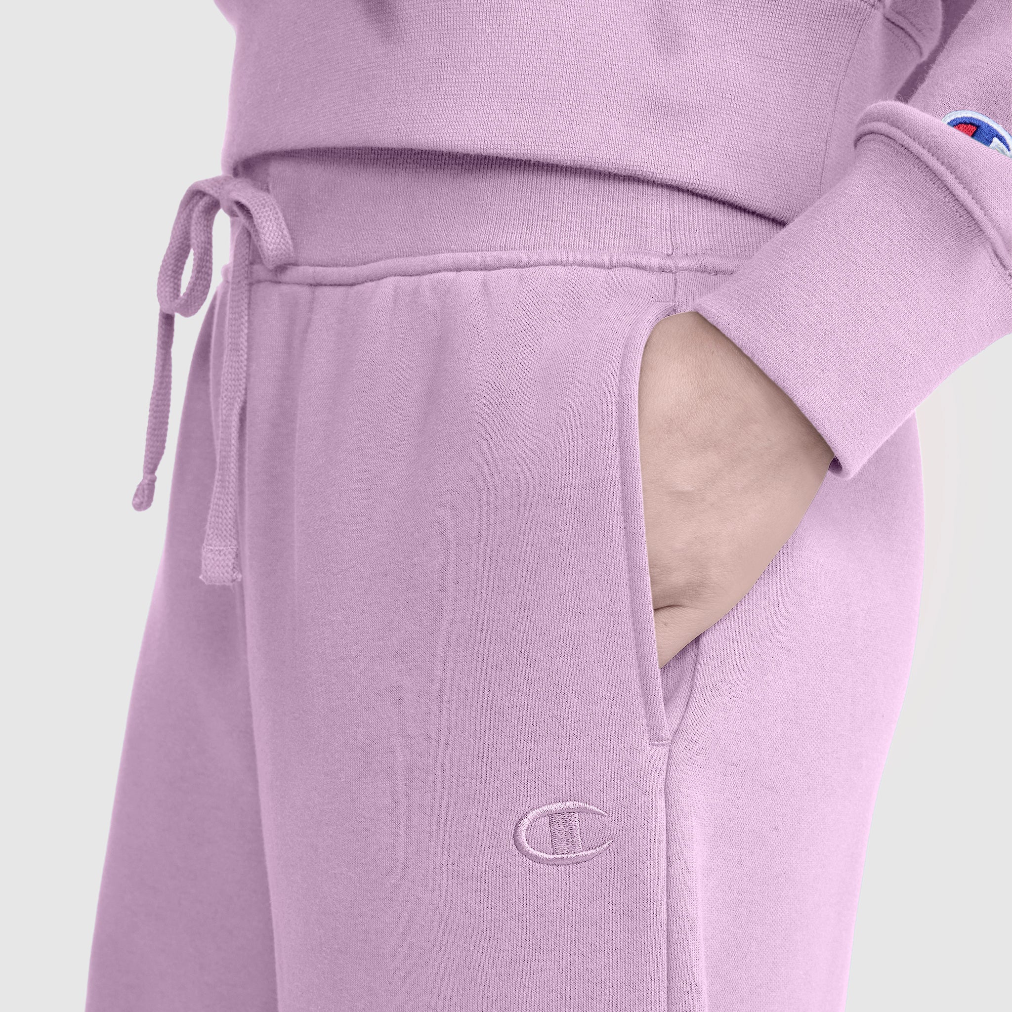 Champion Wide Leg Fleece jogging large violet coton