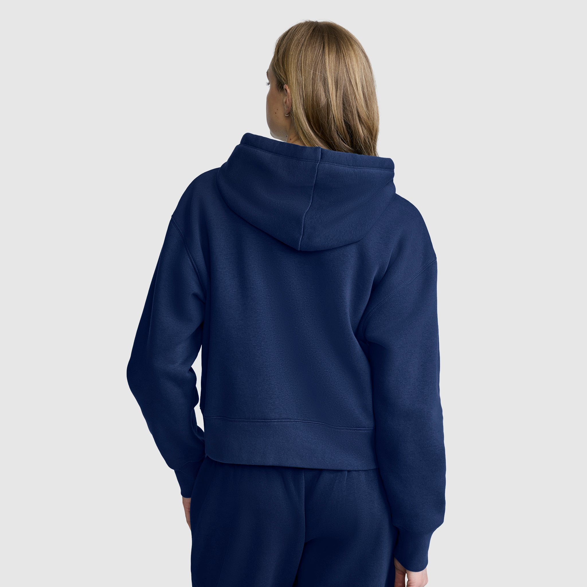 Champion Cropped Zip-Up Hoodie sweat zippé bleu femme