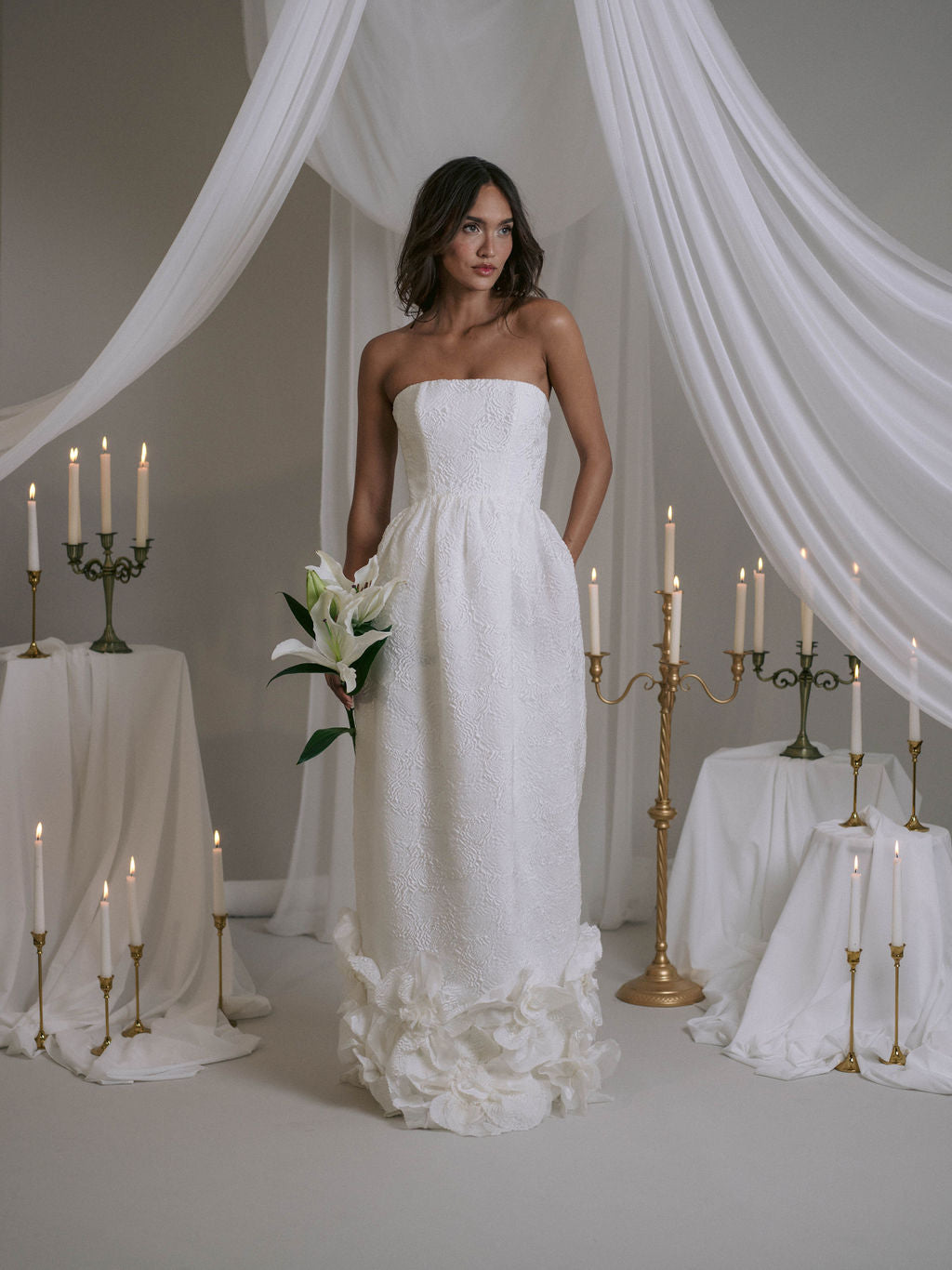 Rime Arodaky Bridal Violet robe de mariée bustier à poches