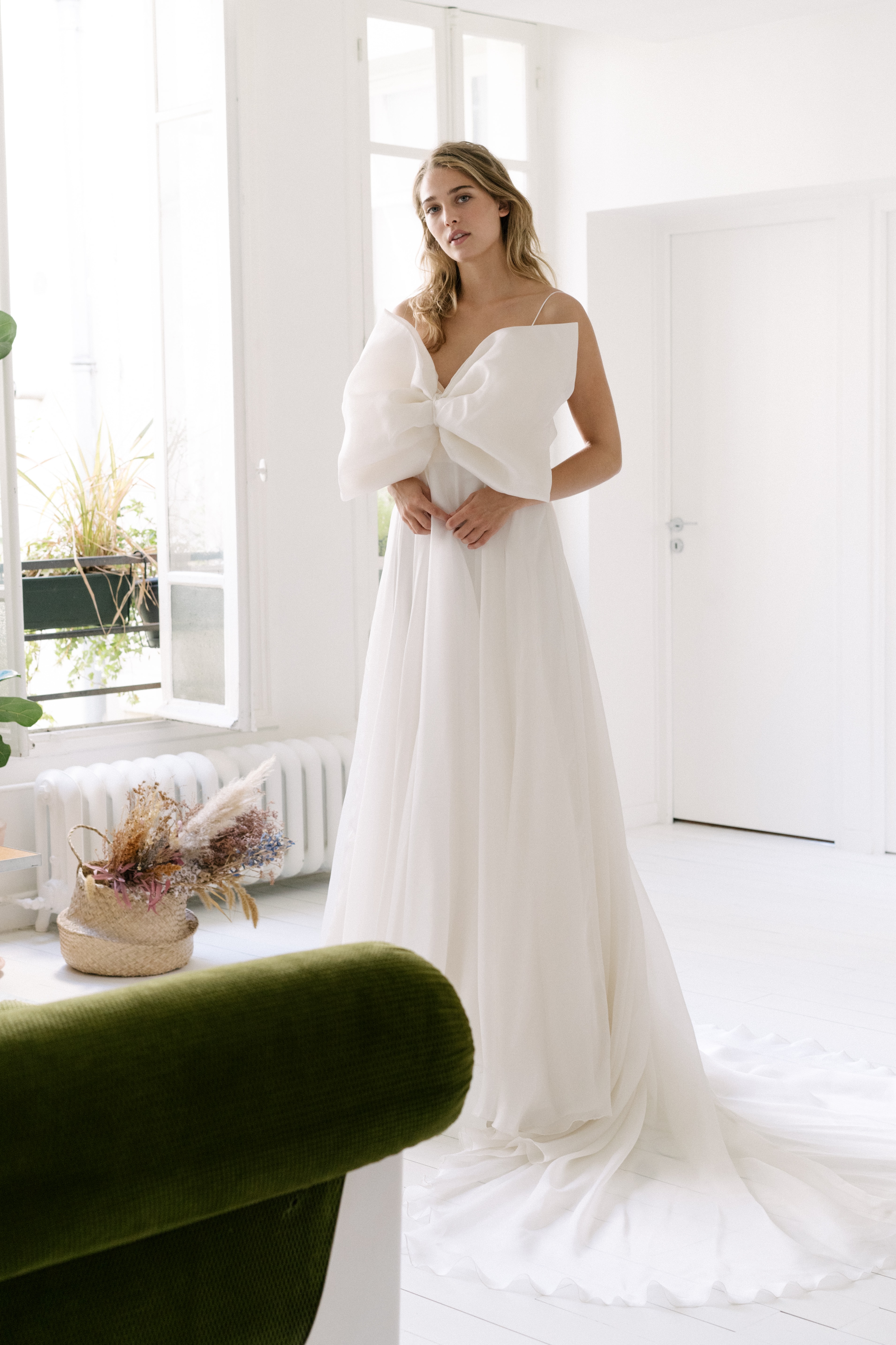 Maison Floret Sur-mesure Johan robe organza soie grand nœud