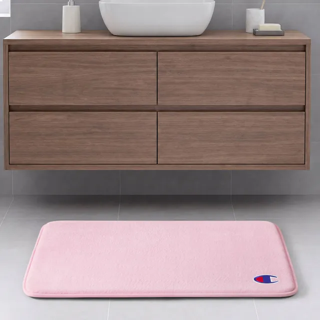 Champion Logo Patch tapis de bain mémoire de forme rose