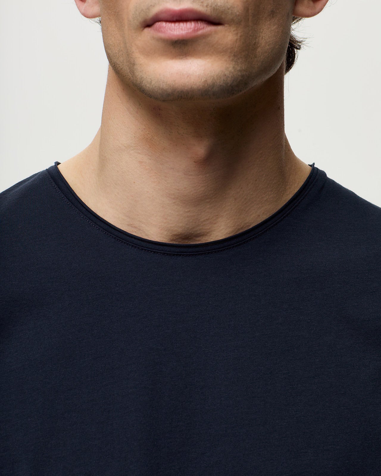 Lafaurie Basile T-shirt Dark Navy Voile Coton Coupe Droite