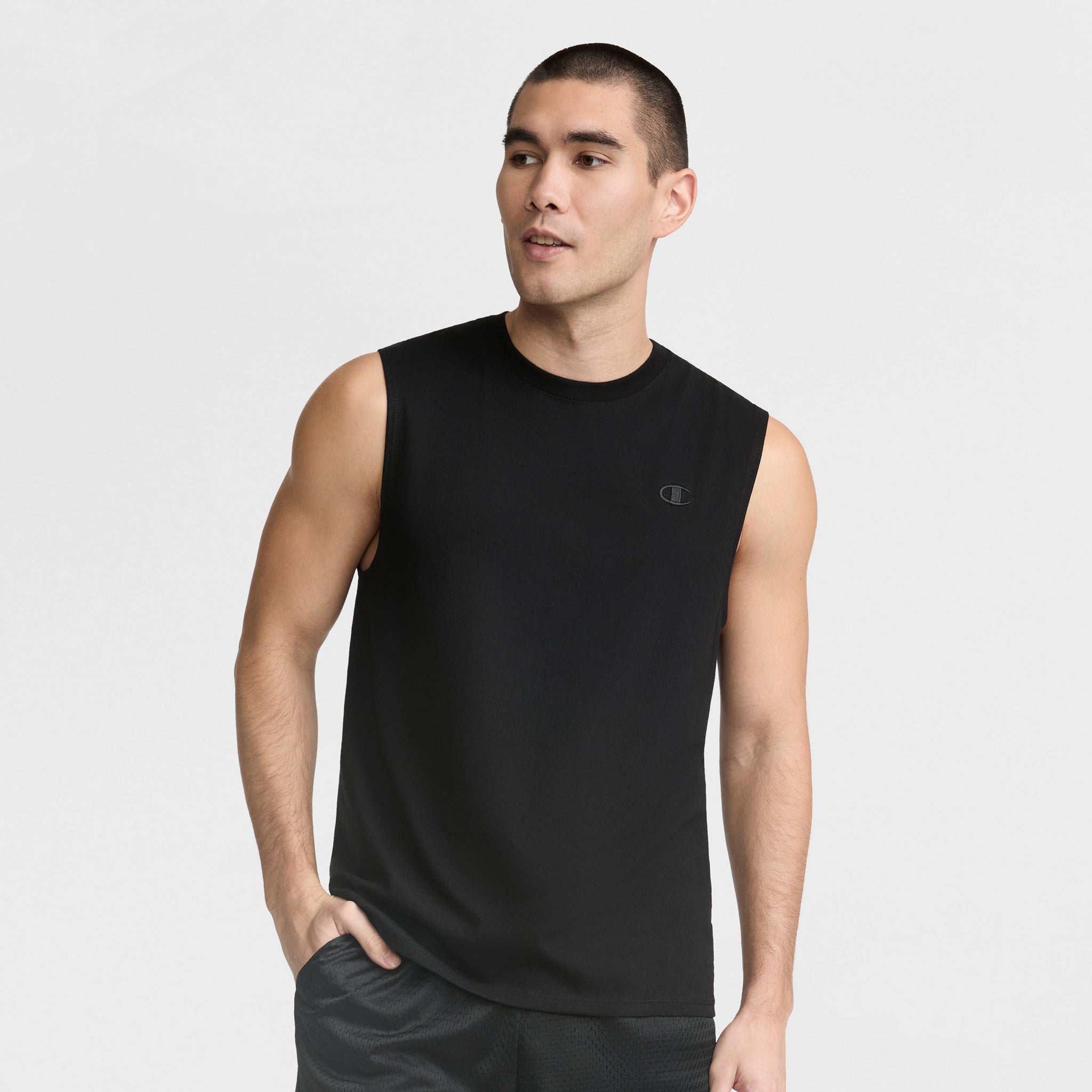 Champion Muscle Tank Débardeur Homme Noir Coton