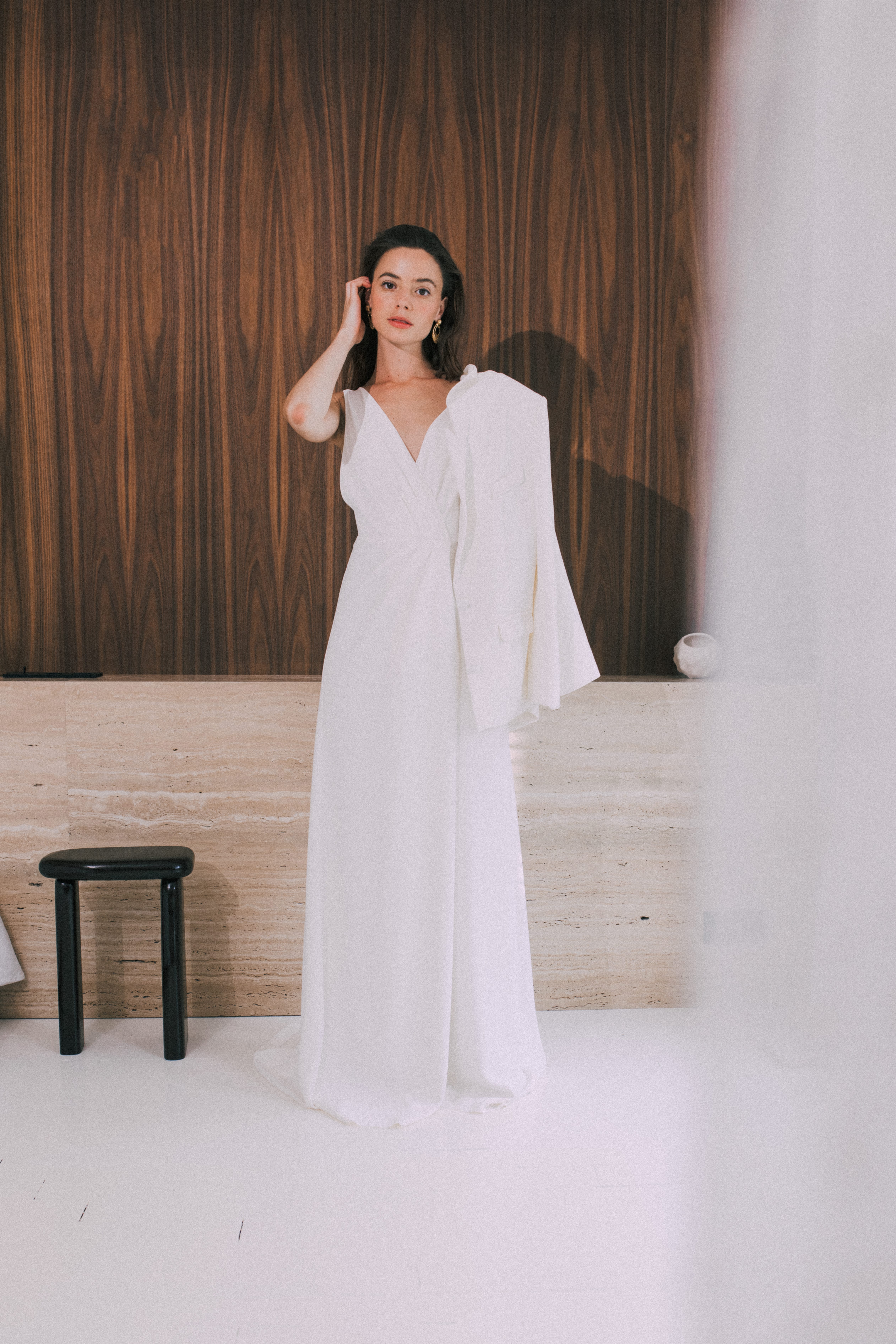 Maison Floret Keaton robe portefeuille crêpe fluide drapée