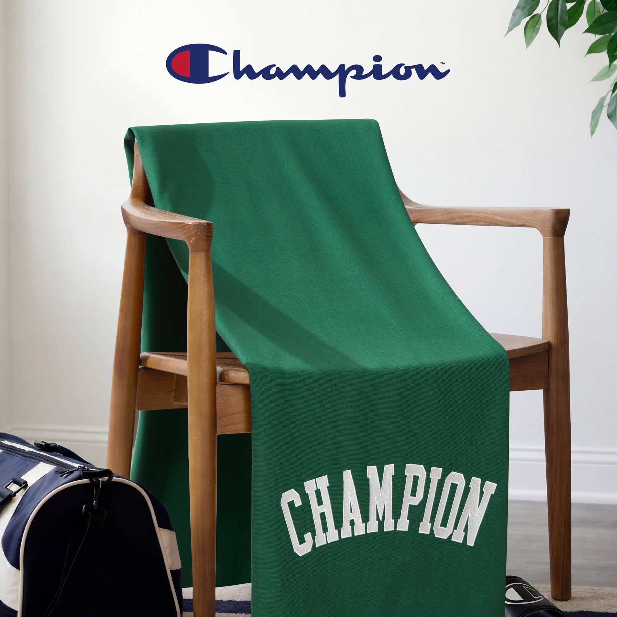 Champion Room Decor Jersey Throw plaid vert 50x70 polaire