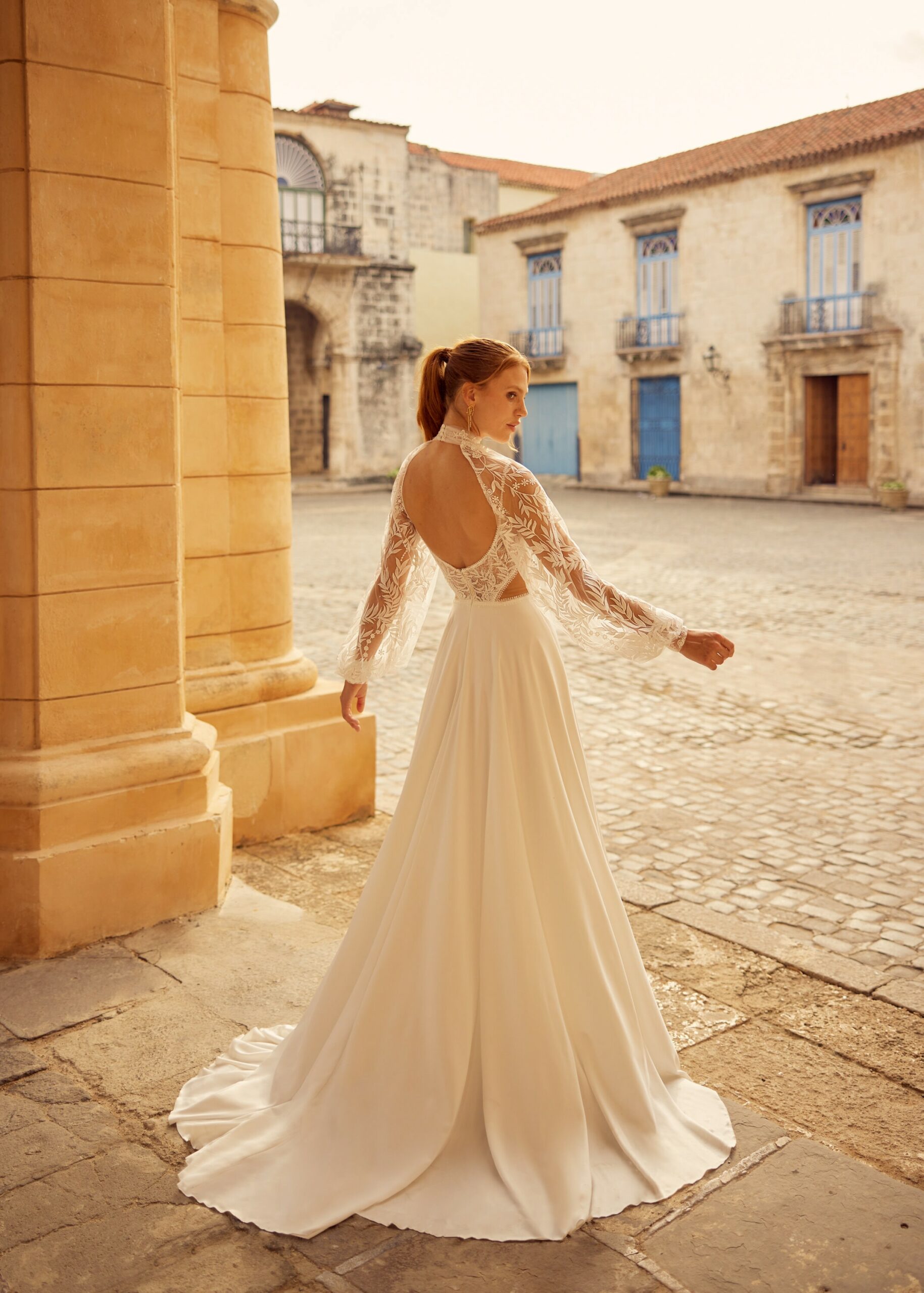Hervé Paris Libre Lanev Bolero ensemble robe mariée dentelle