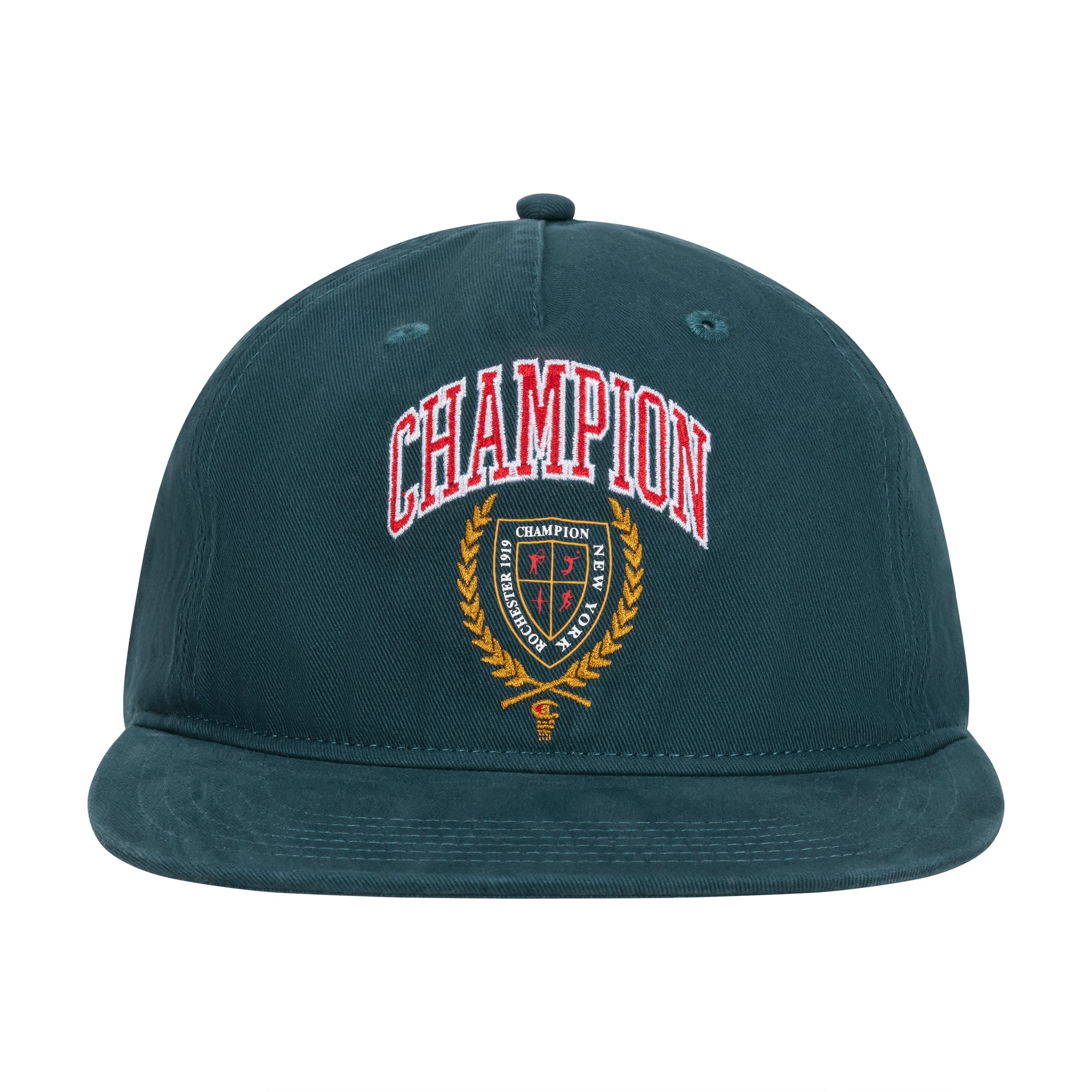 Champion Laurel Shield casquette plate vert foncé coton taille unique