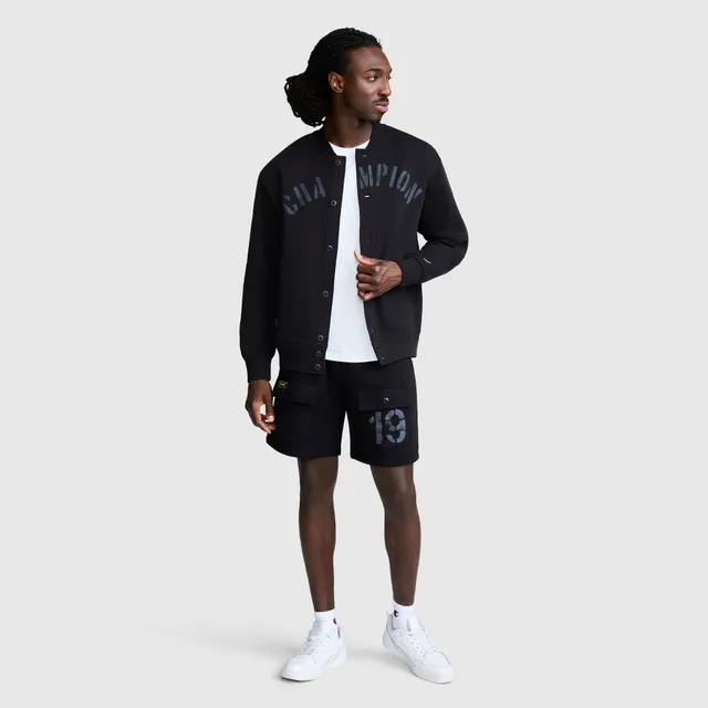 Champion Fleece Baseball veste noire boutons coupe standard