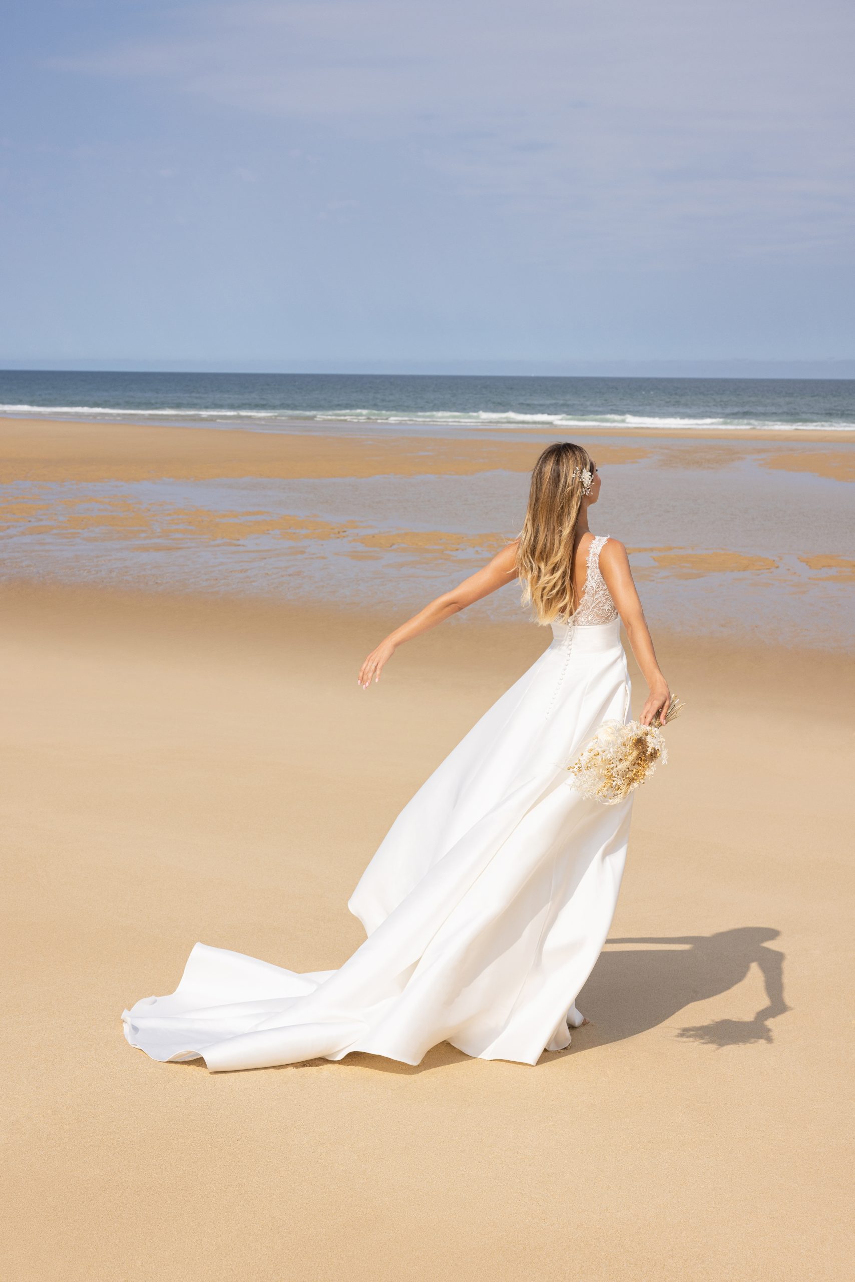 Le Jour de Notre Oui Libre robe de mariée crêpe fluide