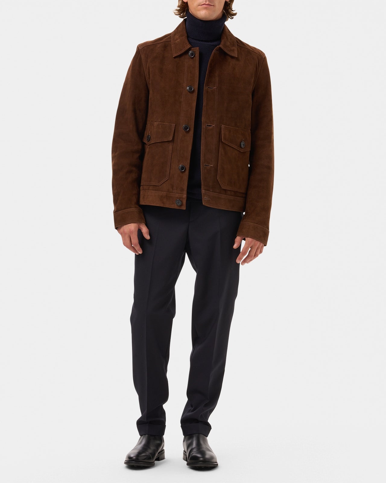 LAFAURIE PABLO Marron Alezan veste cuir agneau droite