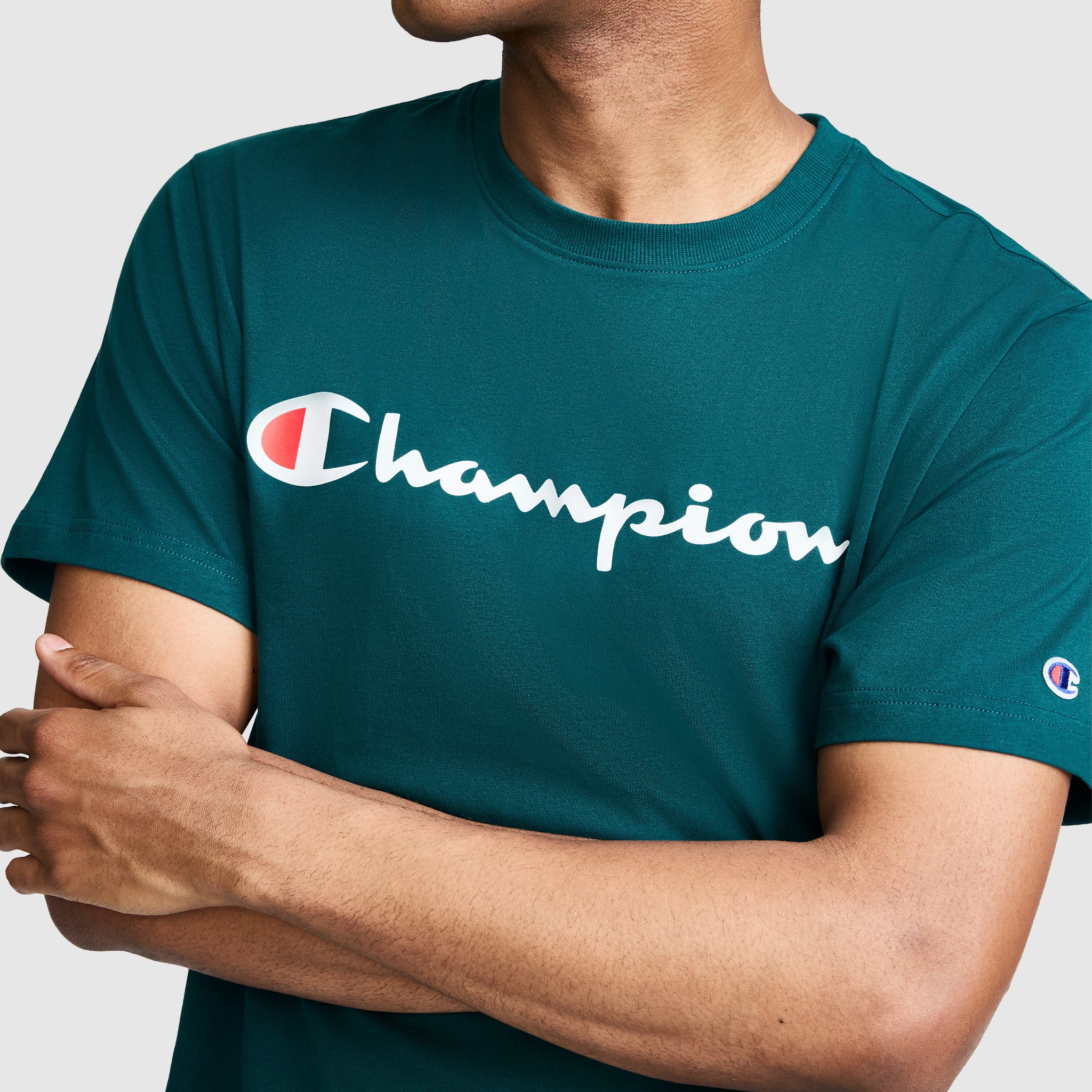 Champion Classic Graphic Script Logo t-shirt homme Deep Teal coton
